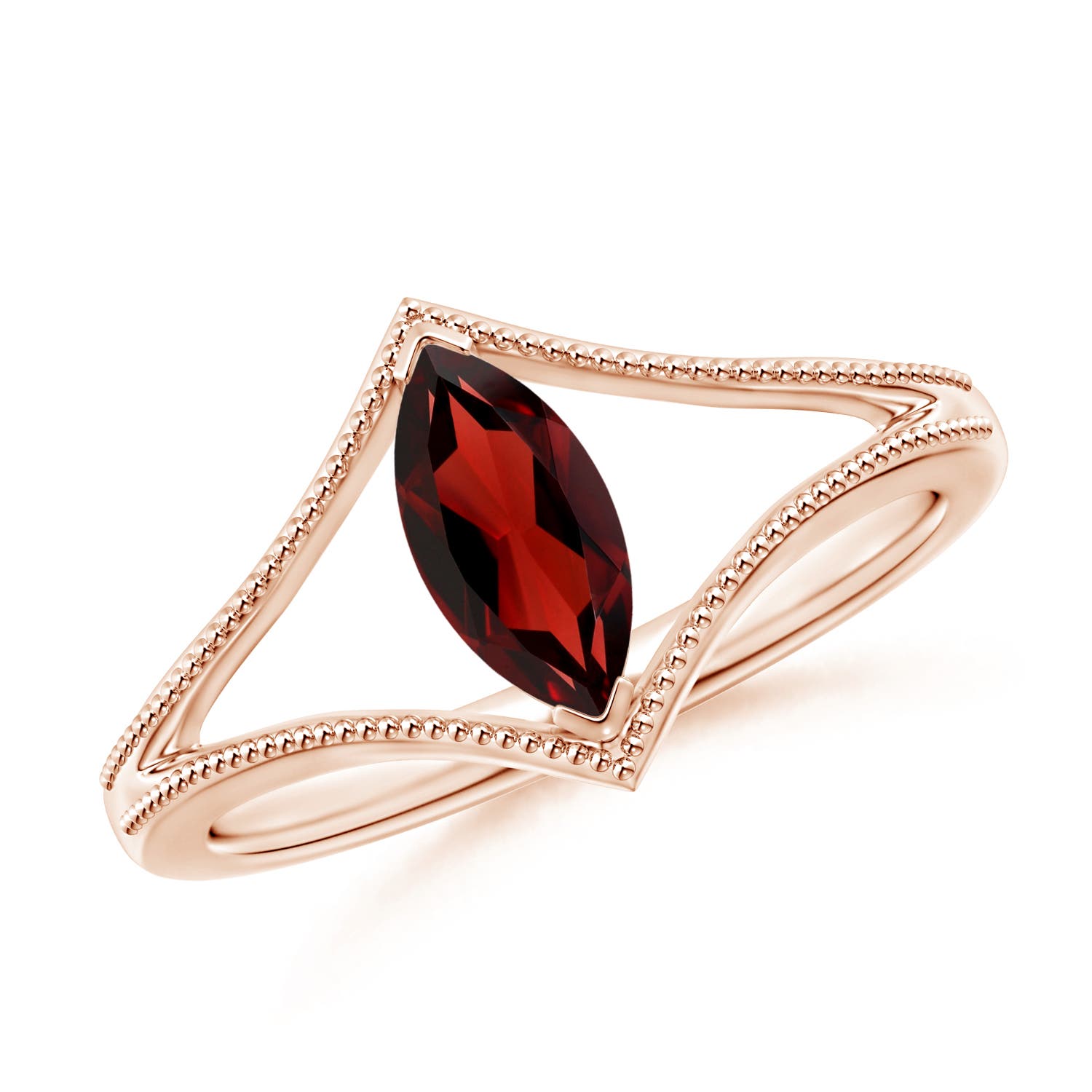 AAA - Garnet / 0.6 CT / 14 KT Rose Gold