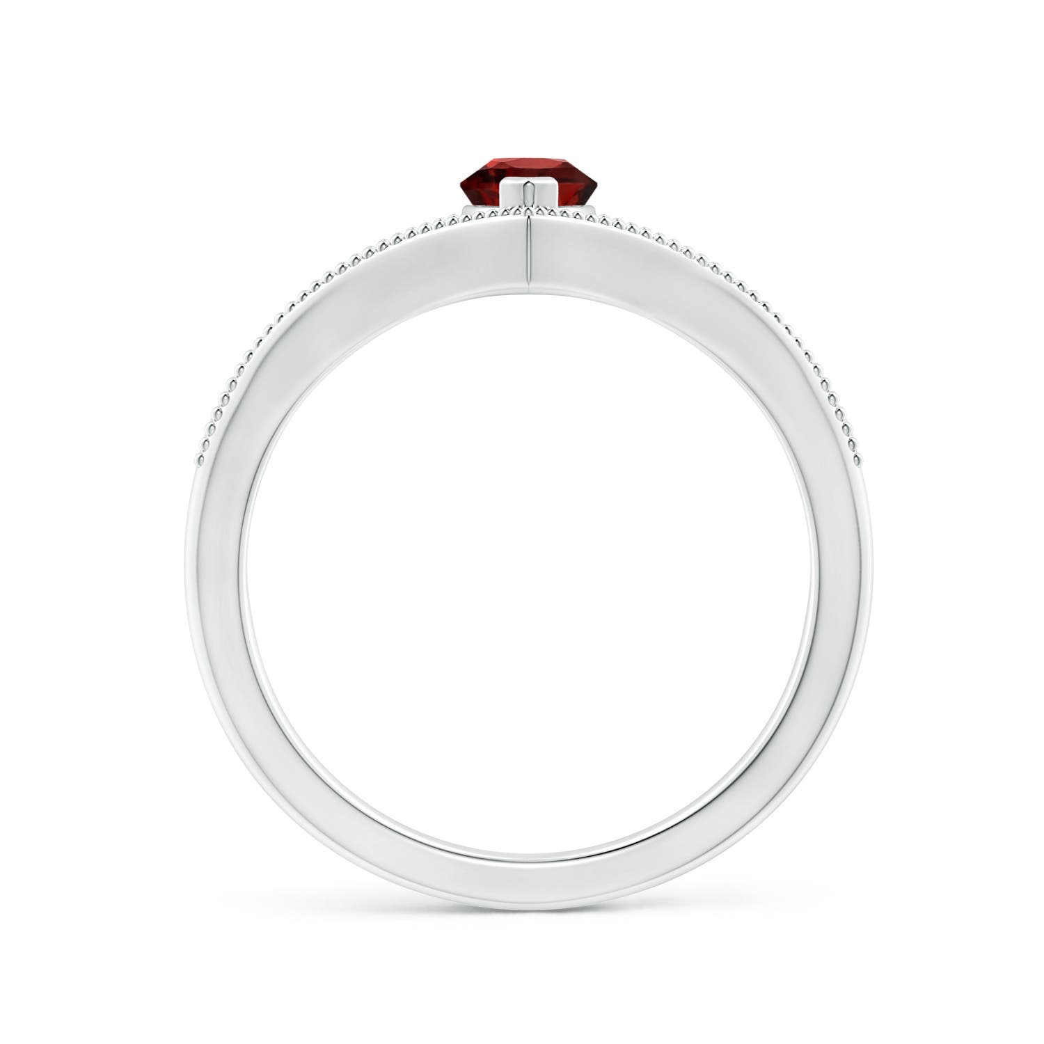 AAA - Garnet / 0.6 CT / 14 KT White Gold