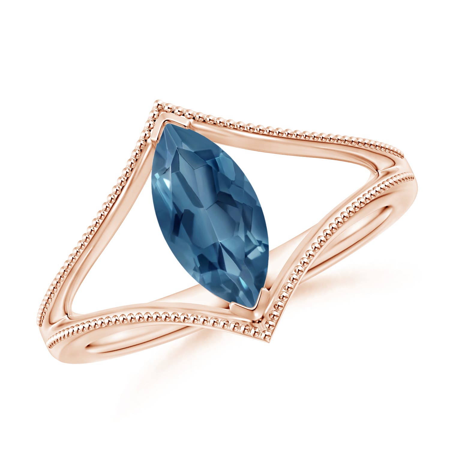 A - London Blue Topaz / 1.2 CT / 14 KT Rose Gold