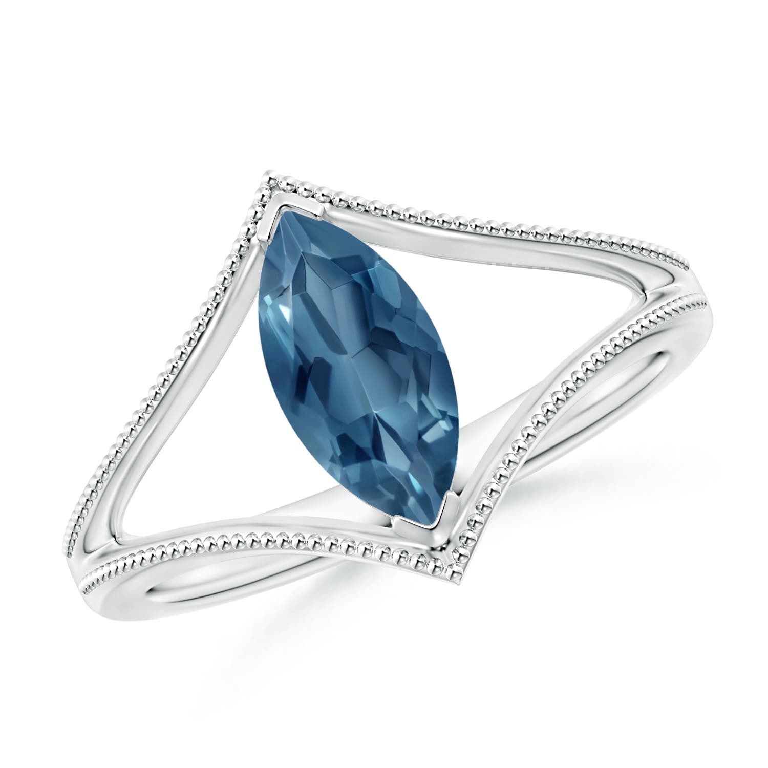 A - London Blue Topaz / 1.2 CT / 14 KT White Gold