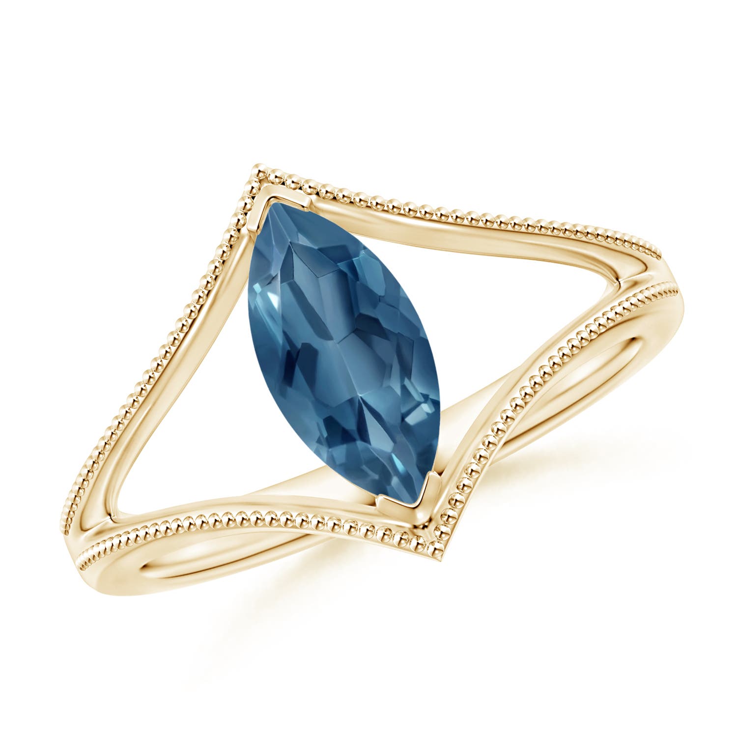 A - London Blue Topaz / 1.2 CT / 14 KT Yellow Gold