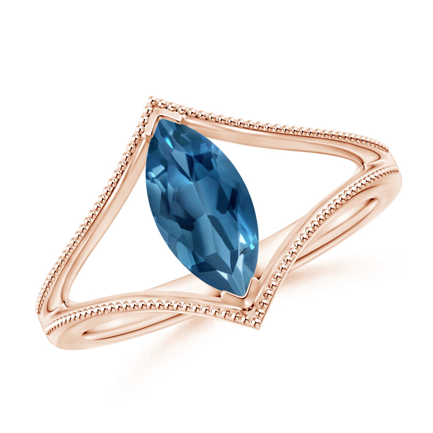 AA - London Blue Topaz / 1.2 CT / 14 KT Rose Gold