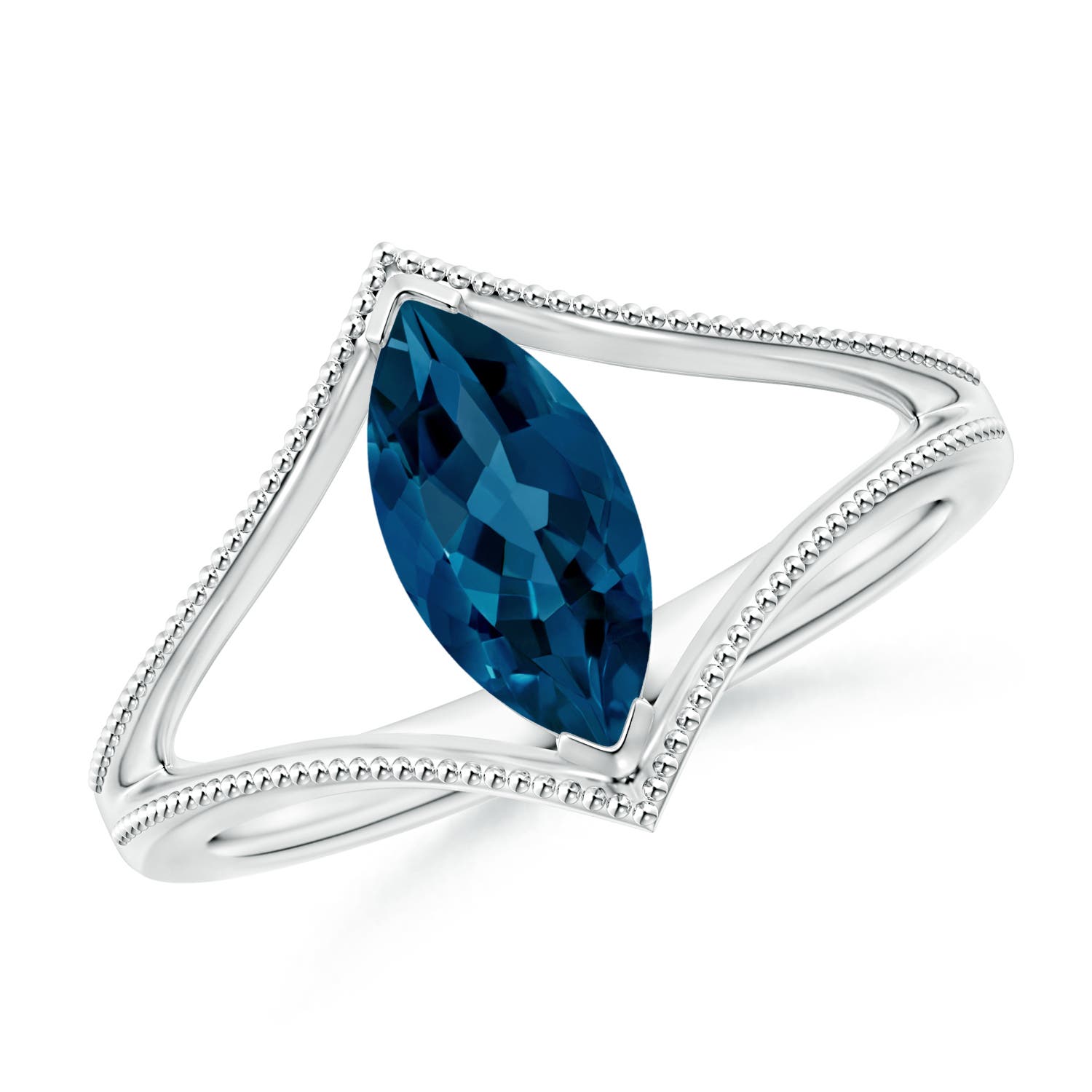 AAA - London Blue Topaz / 1.2 CT / 14 KT White Gold