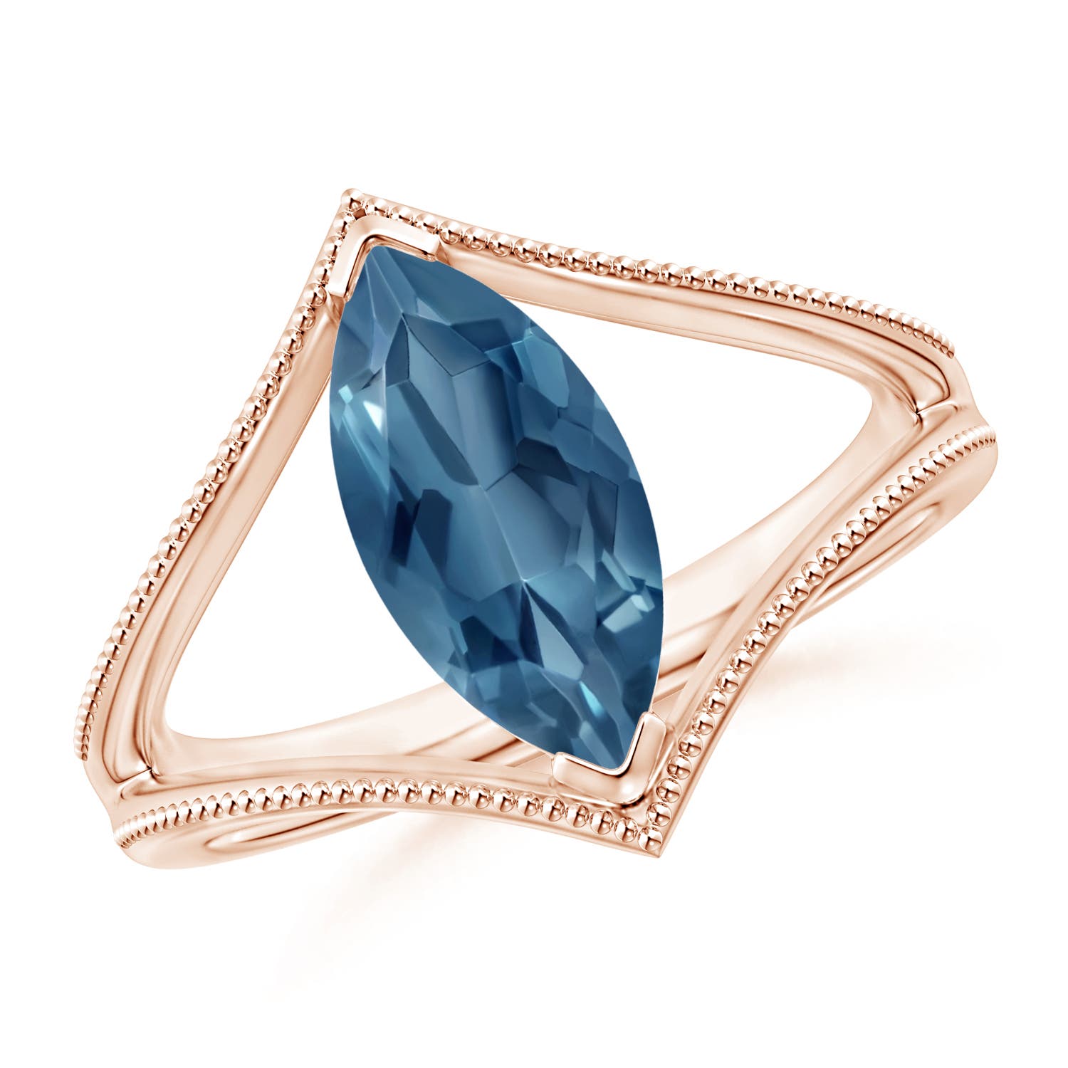 A - London Blue Topaz / 1.9 CT / 14 KT Rose Gold