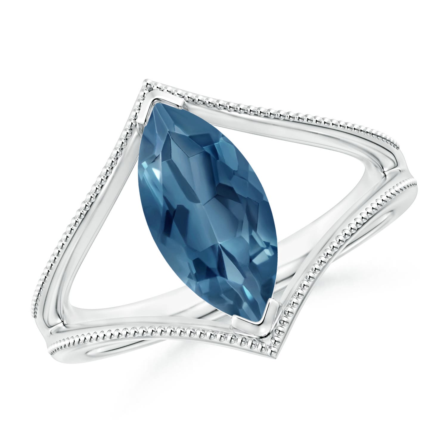 A - London Blue Topaz / 1.9 CT / 14 KT White Gold