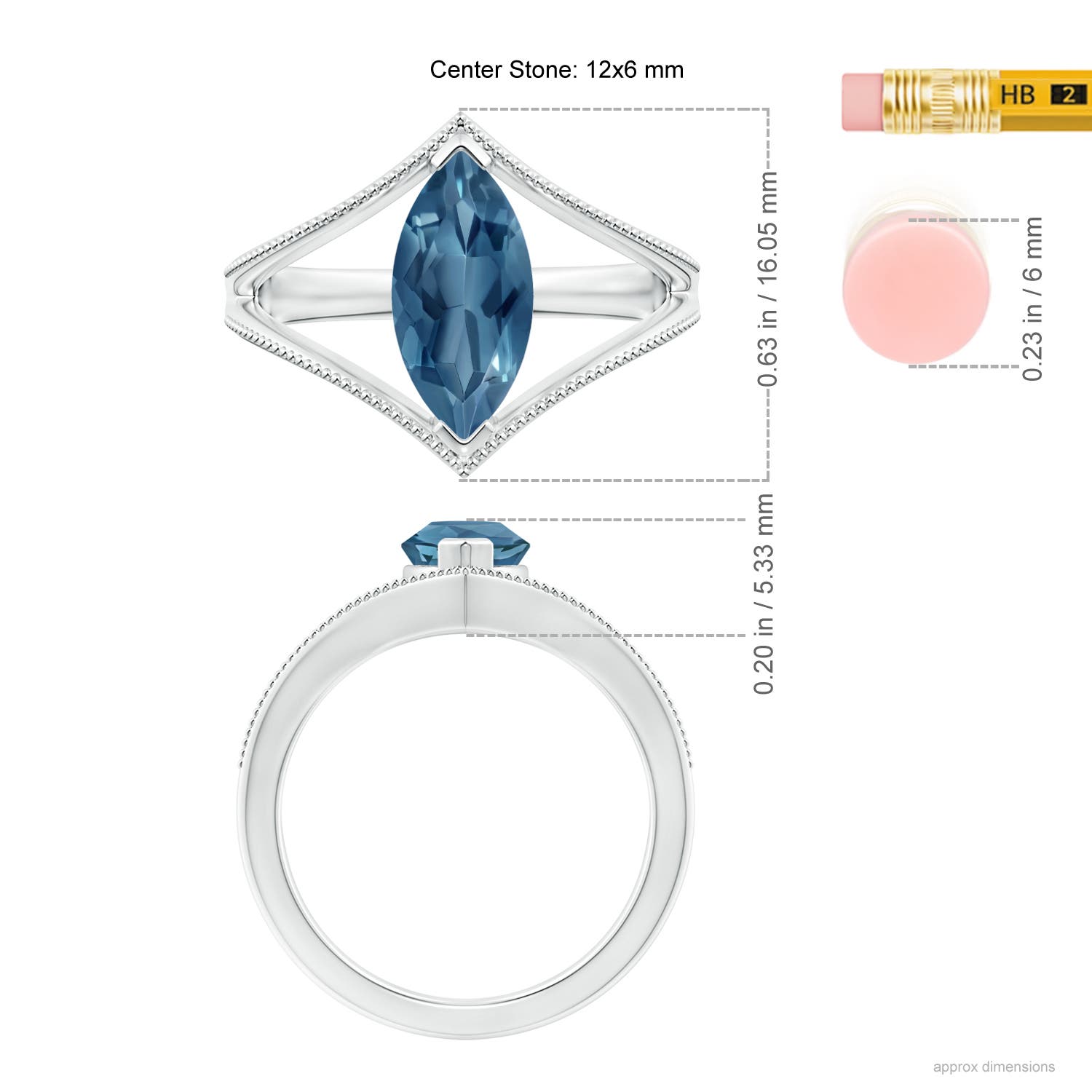 A - London Blue Topaz / 1.9 CT / 14 KT White Gold