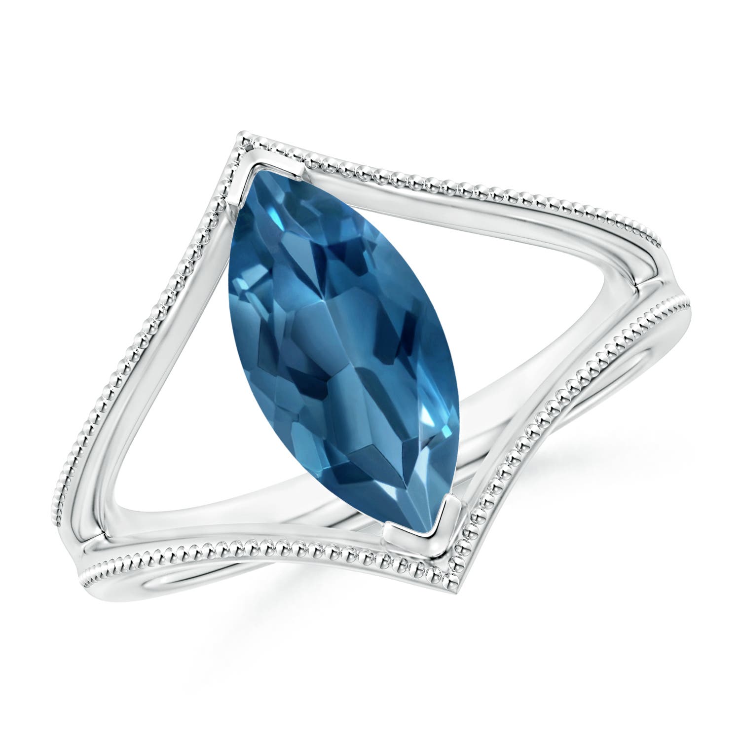 AA - London Blue Topaz / 1.9 CT / 14 KT White Gold