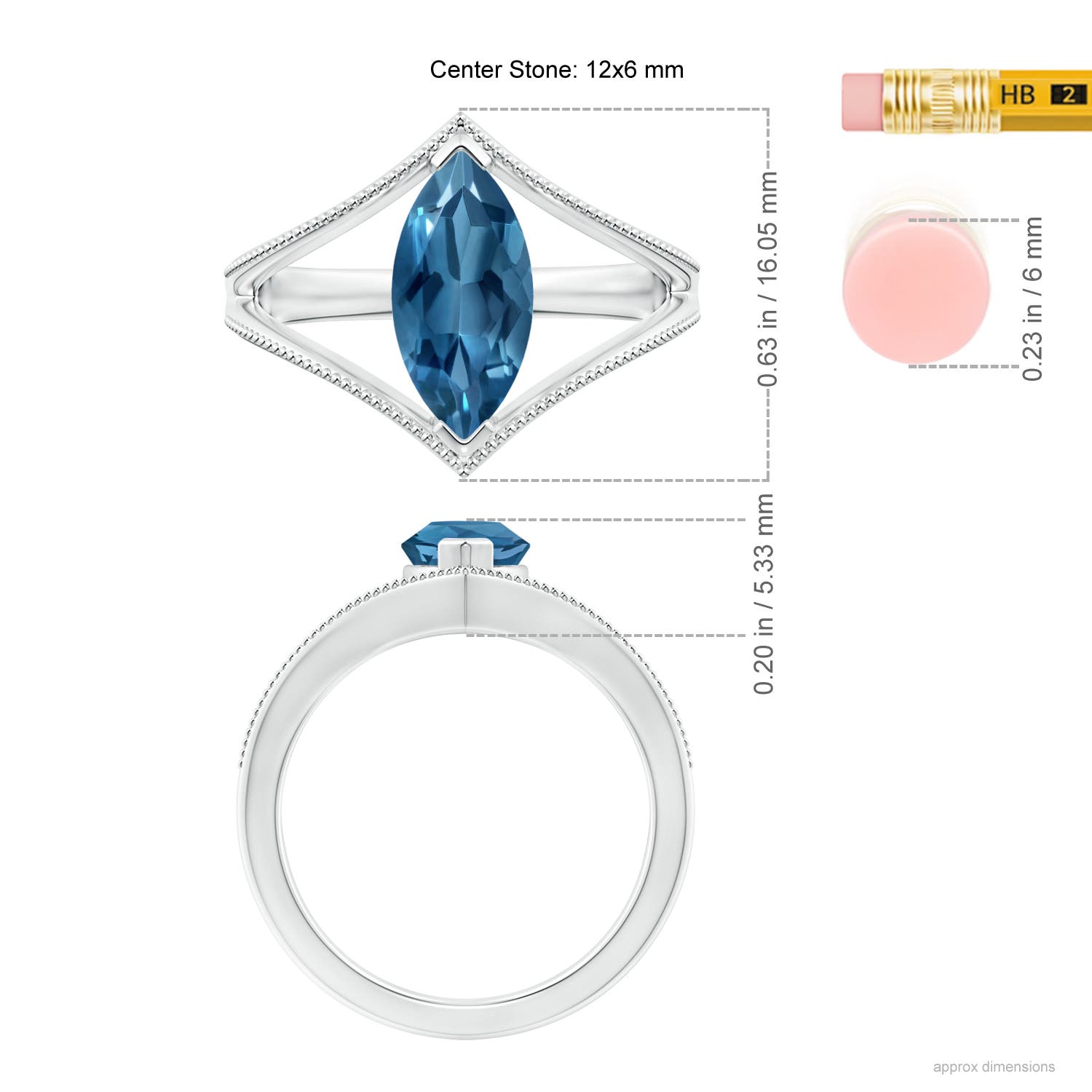 AA - London Blue Topaz / 1.9 CT / 14 KT White Gold