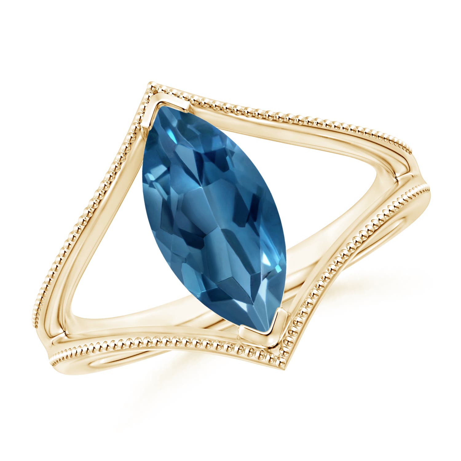 AA - London Blue Topaz / 1.9 CT / 14 KT Yellow Gold