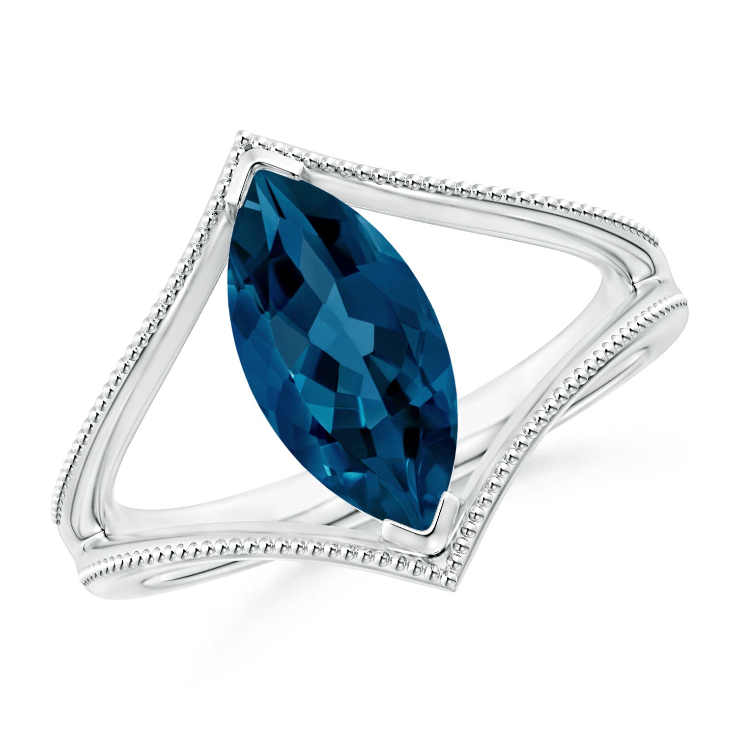 AAA - London Blue Topaz / 1.9 CT / 14 KT White Gold