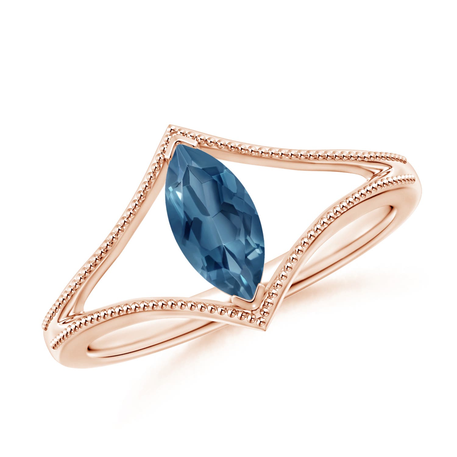 A - London Blue Topaz / 0.6 CT / 14 KT Rose Gold