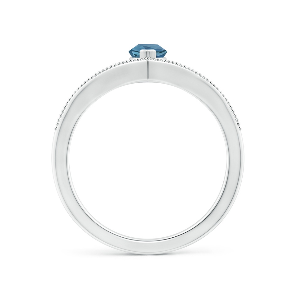 8x4mm A Marquise London Blue Topaz Split Shank Ring with Milgrain in White Gold side 1