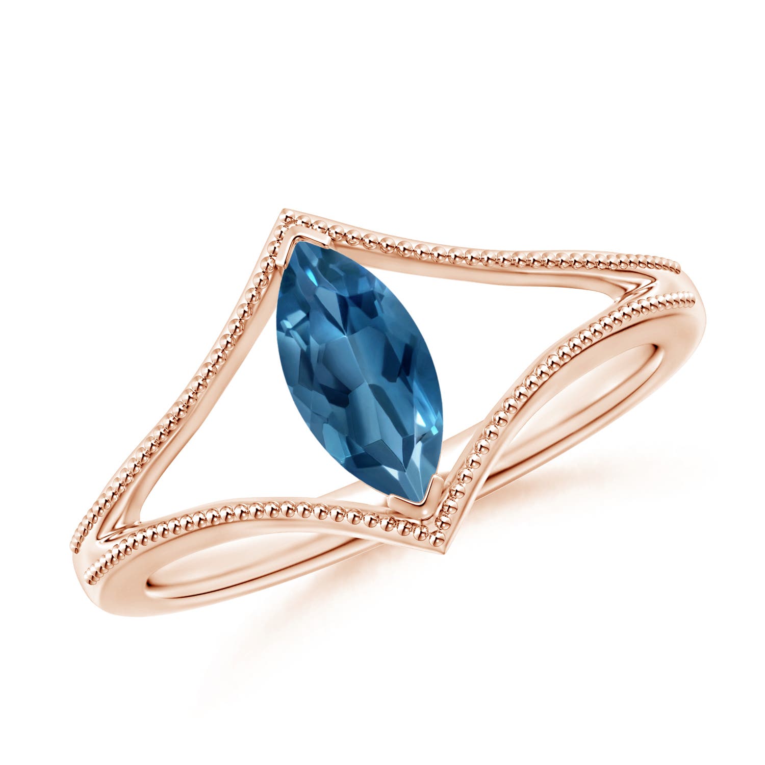 AA - London Blue Topaz / 0.6 CT / 14 KT Rose Gold