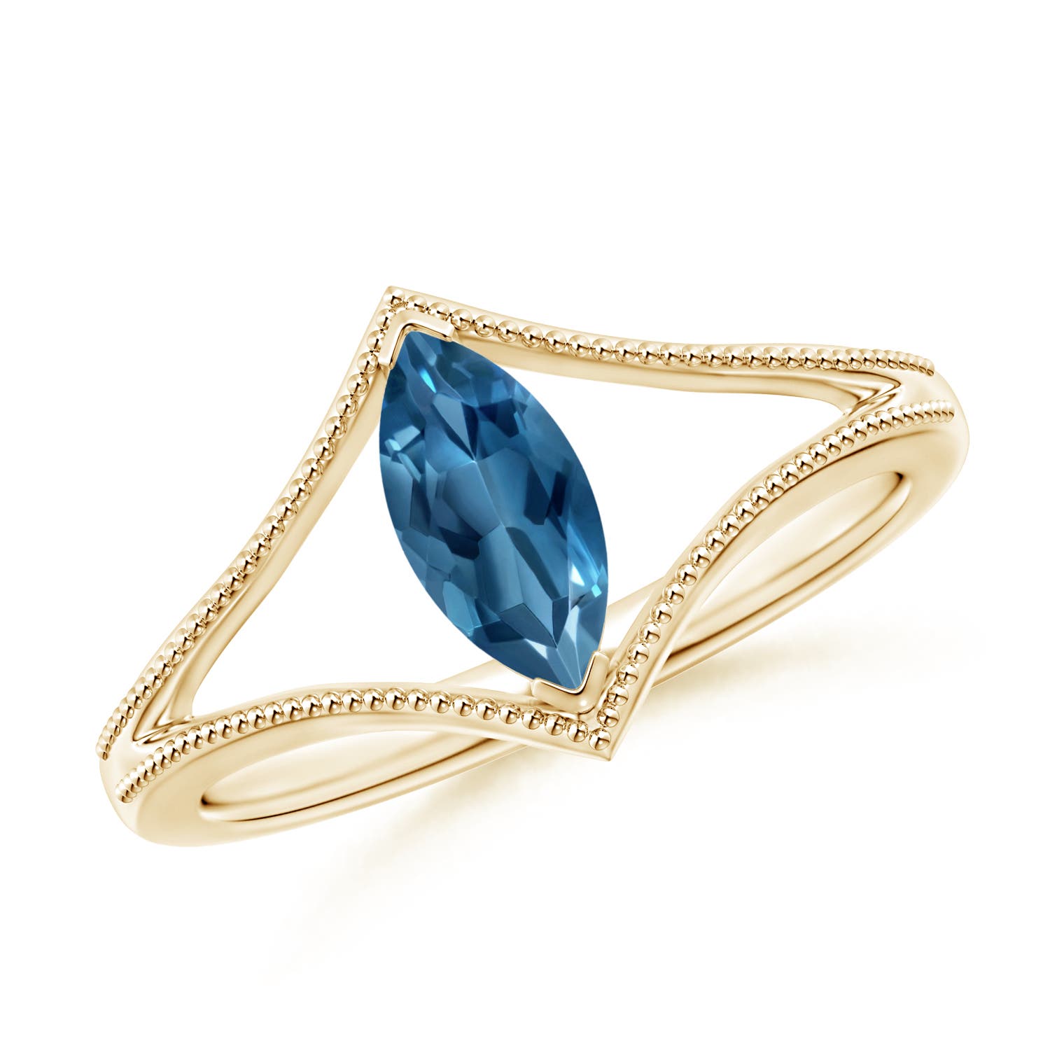 AA - London Blue Topaz / 0.6 CT / 14 KT Yellow Gold