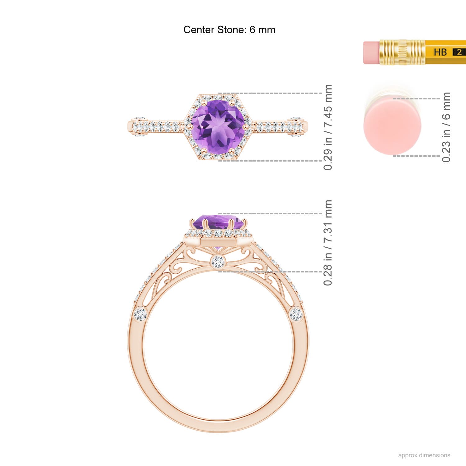 A - Amethyst / 1.08 CT / 14 KT Rose Gold