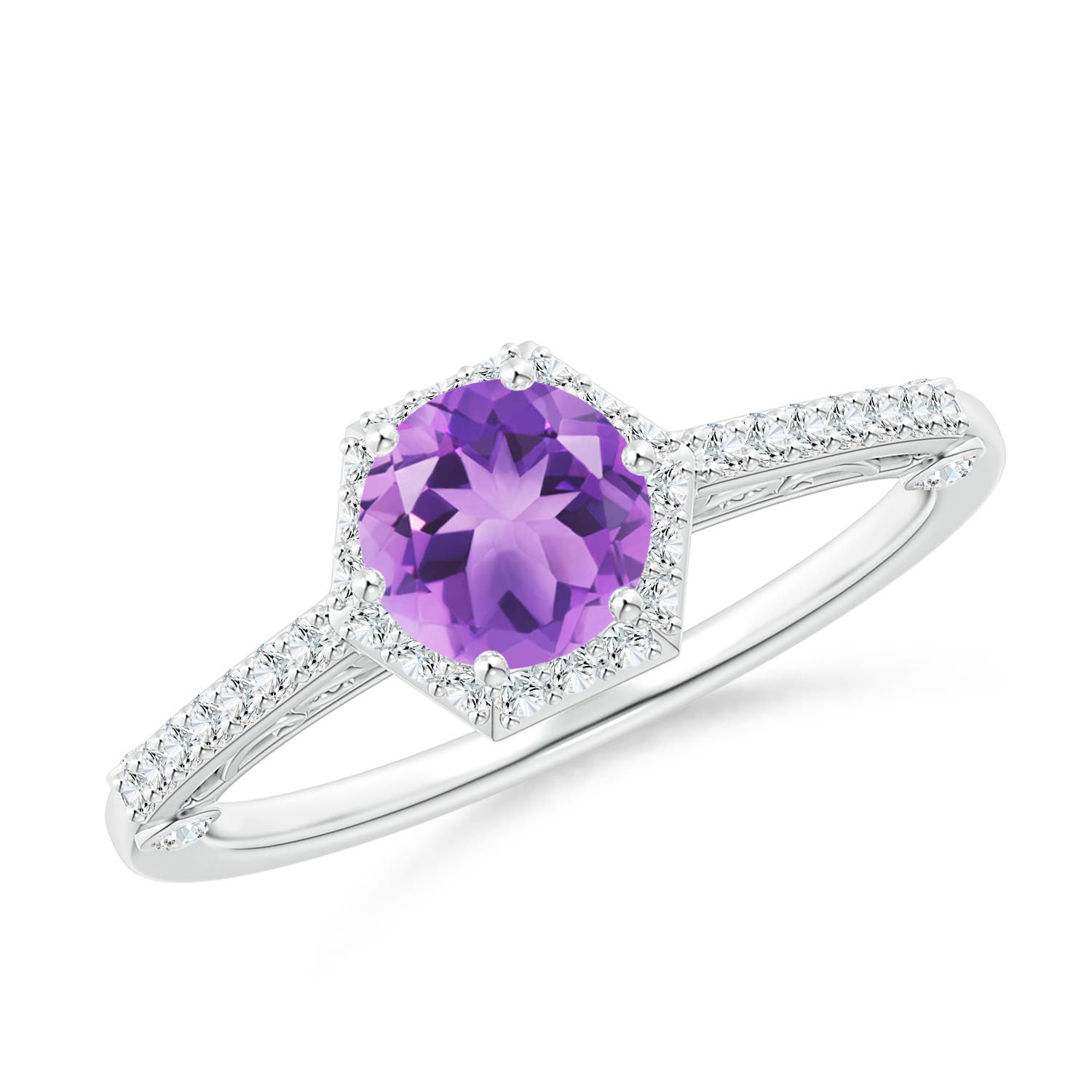 A - Amethyst / 1.08 CT / 14 KT White Gold