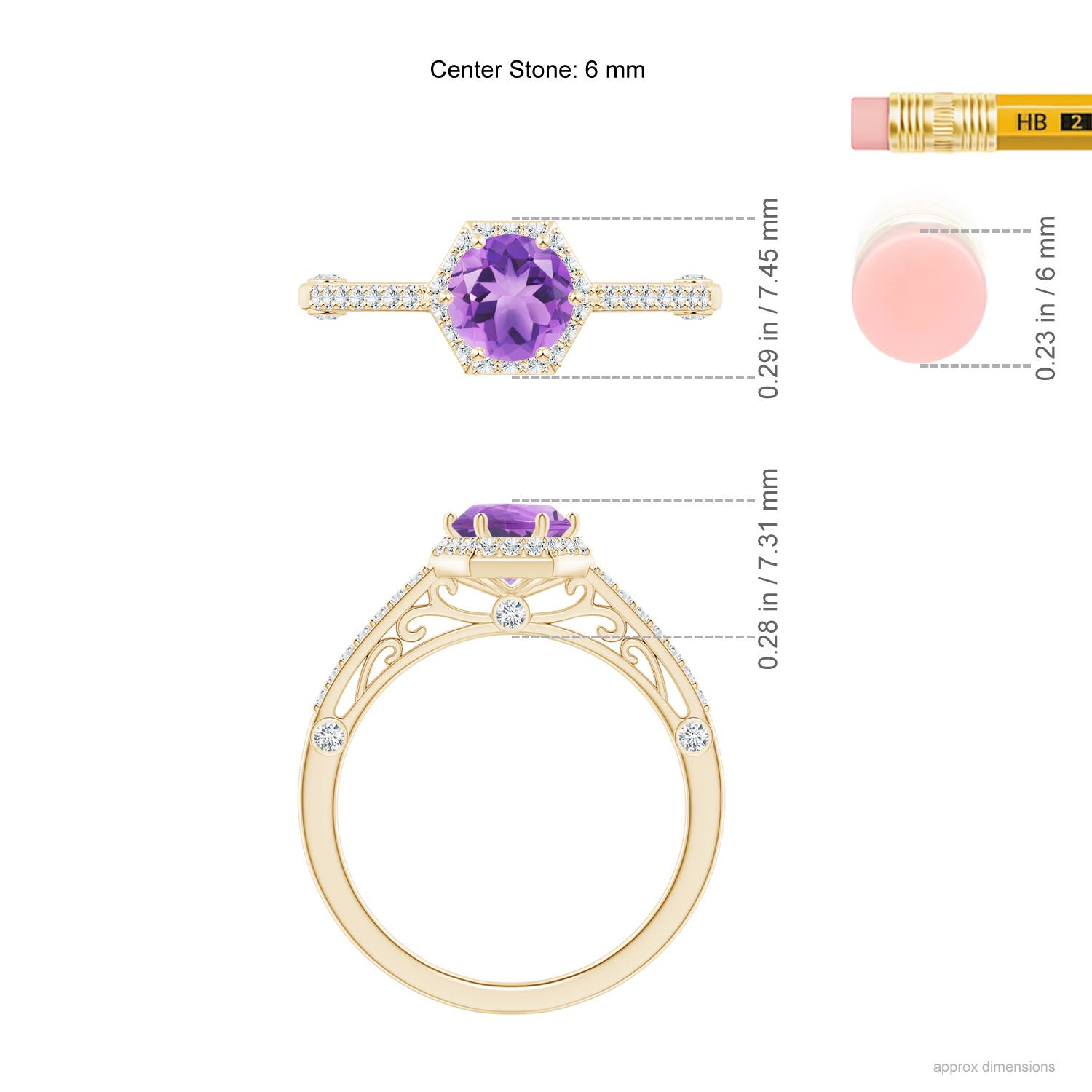 A - Amethyst / 1.08 CT / 14 KT Yellow Gold