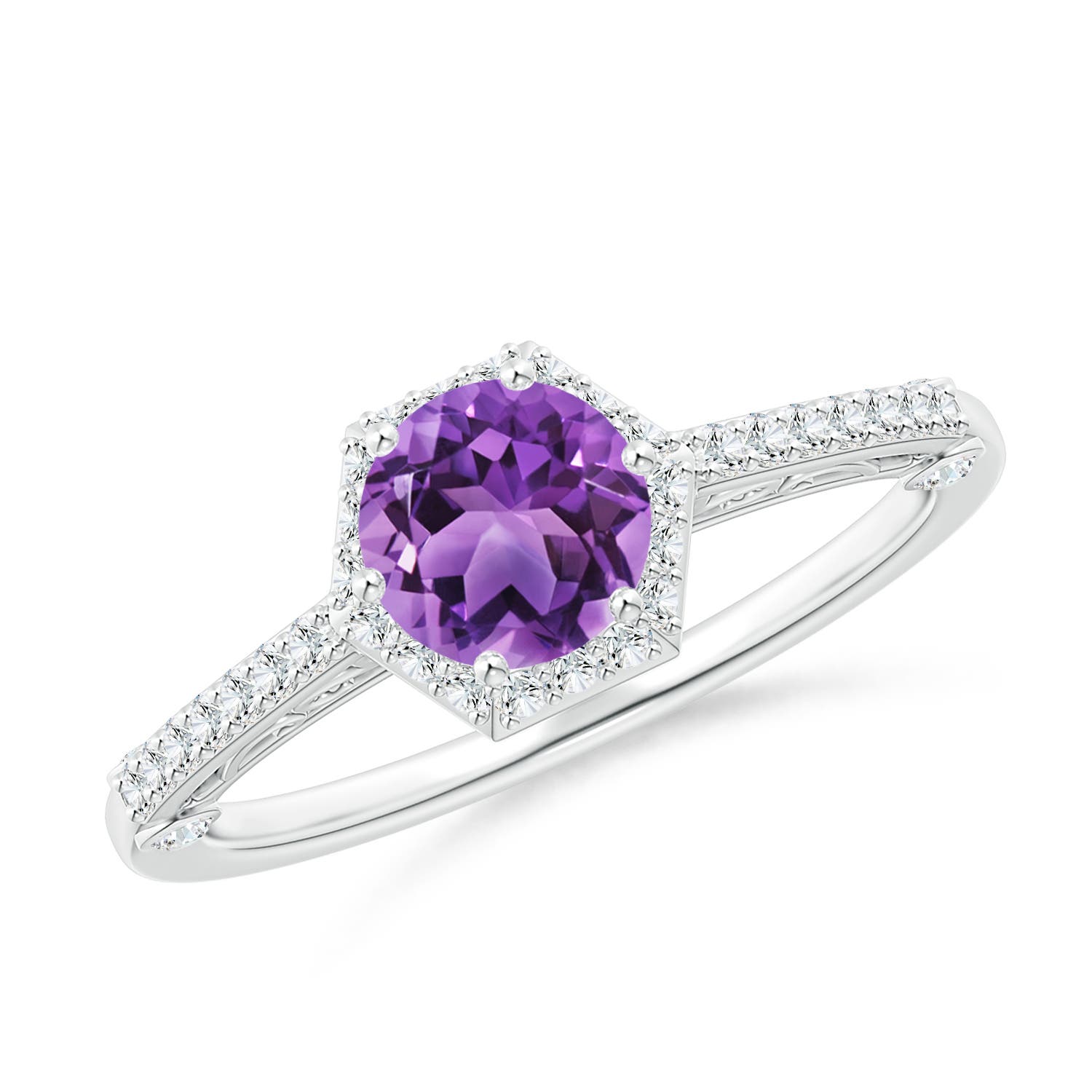 AA - Amethyst / 1.08 CT / 14 KT White Gold