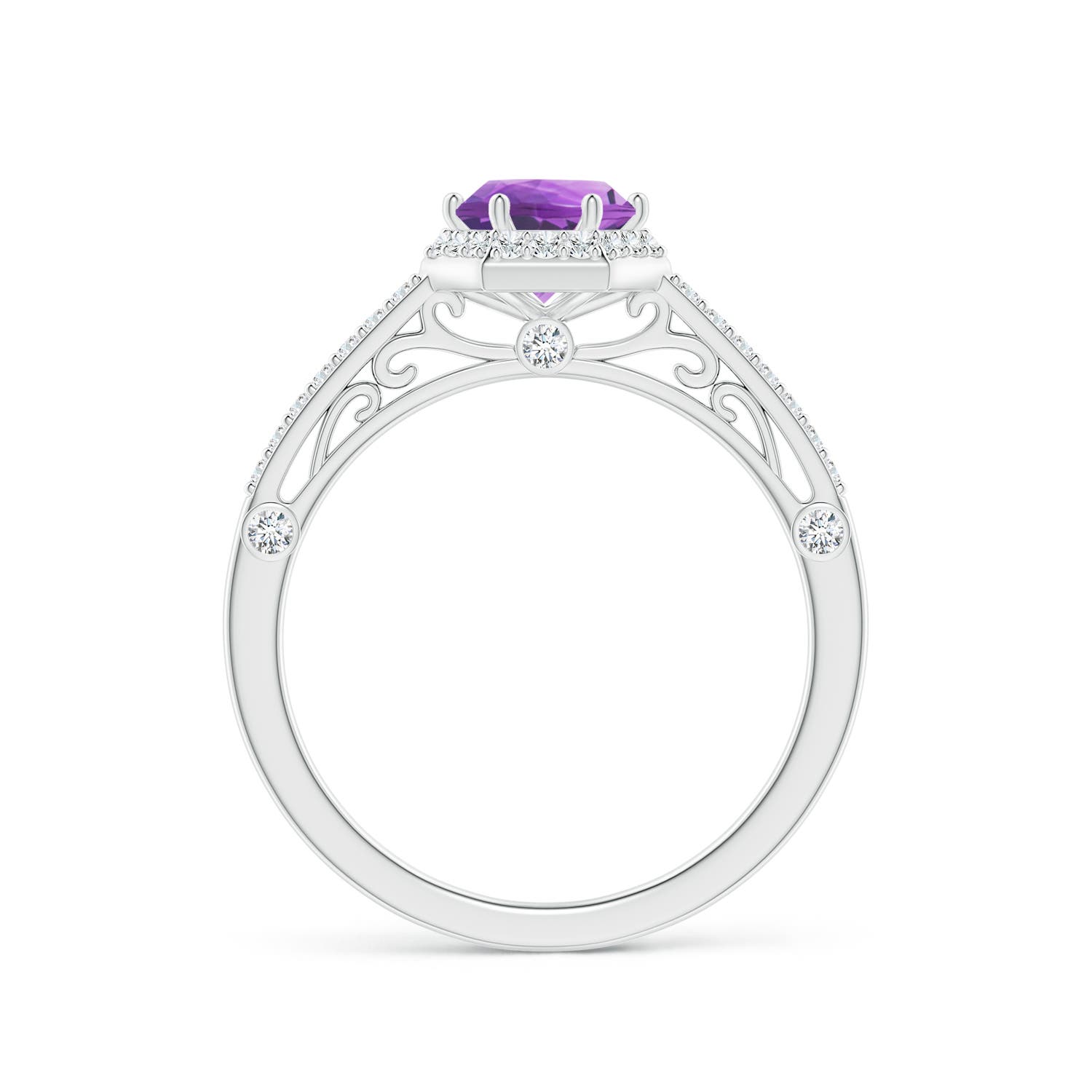 AA - Amethyst / 1.08 CT / 14 KT White Gold