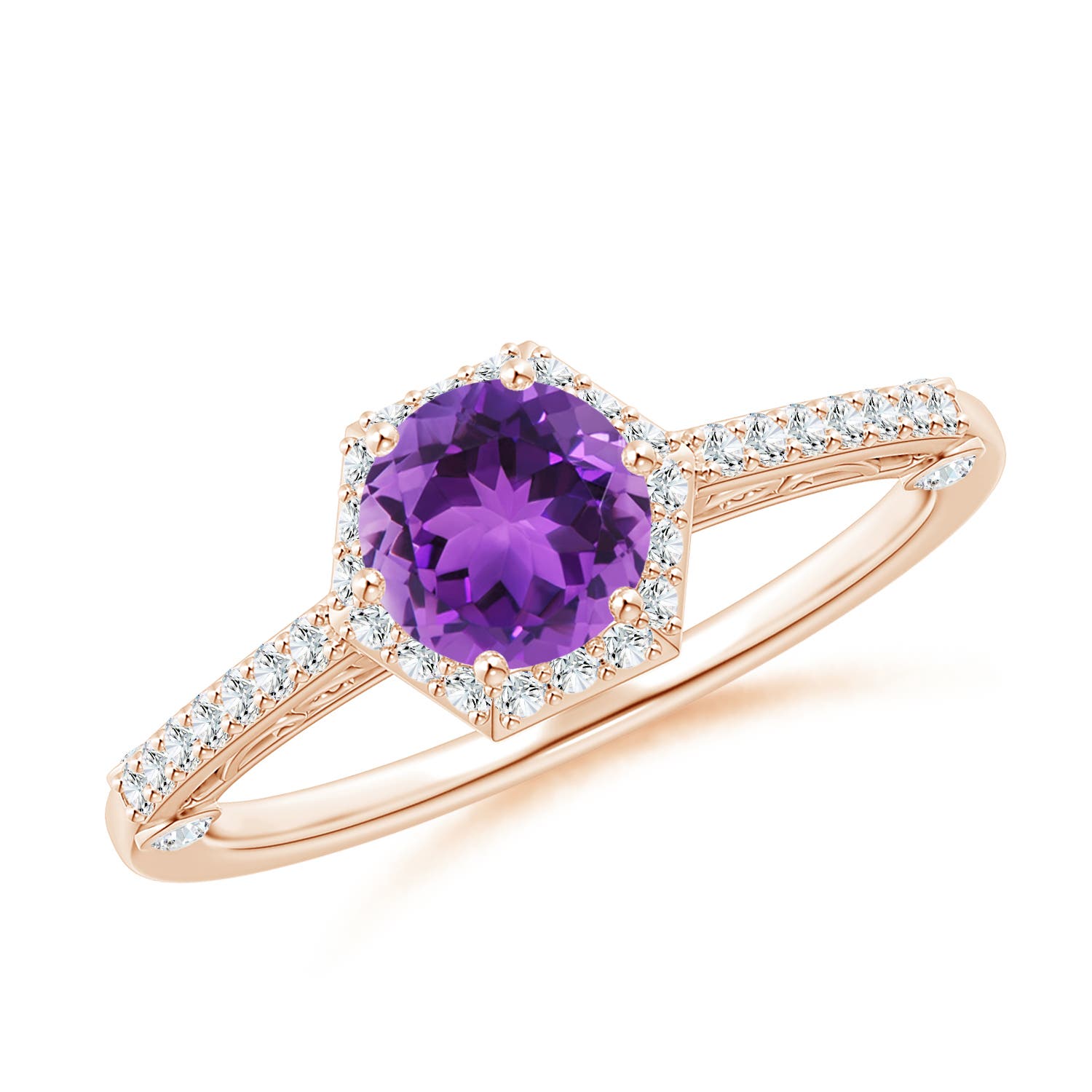 AAA - Amethyst / 1.08 CT / 14 KT Rose Gold