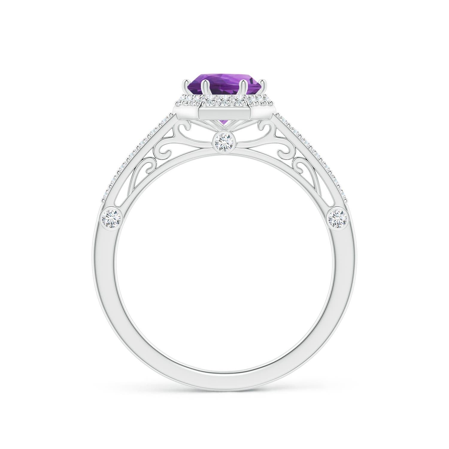 AAA - Amethyst / 1.08 CT / 14 KT White Gold