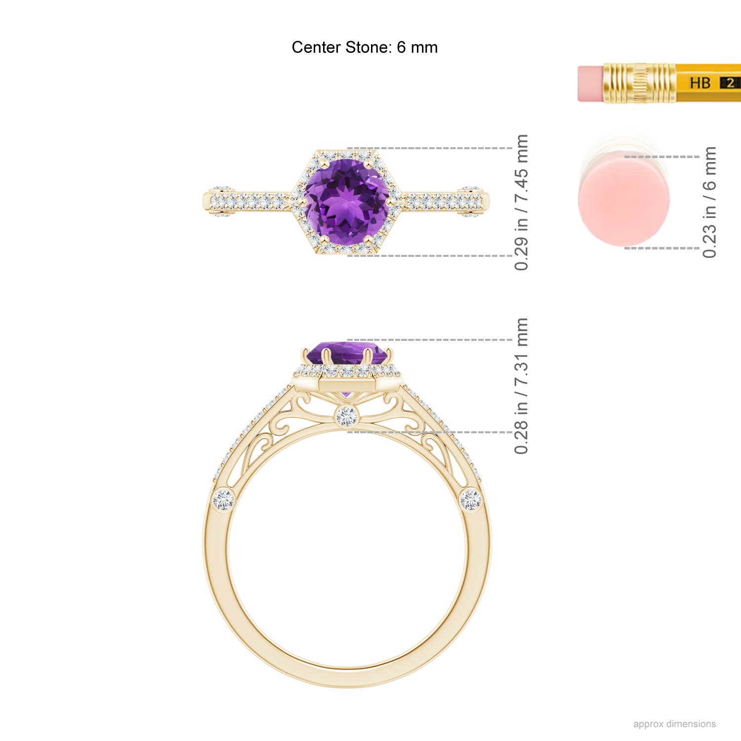 AAA - Amethyst / 1.08 CT / 14 KT Yellow Gold