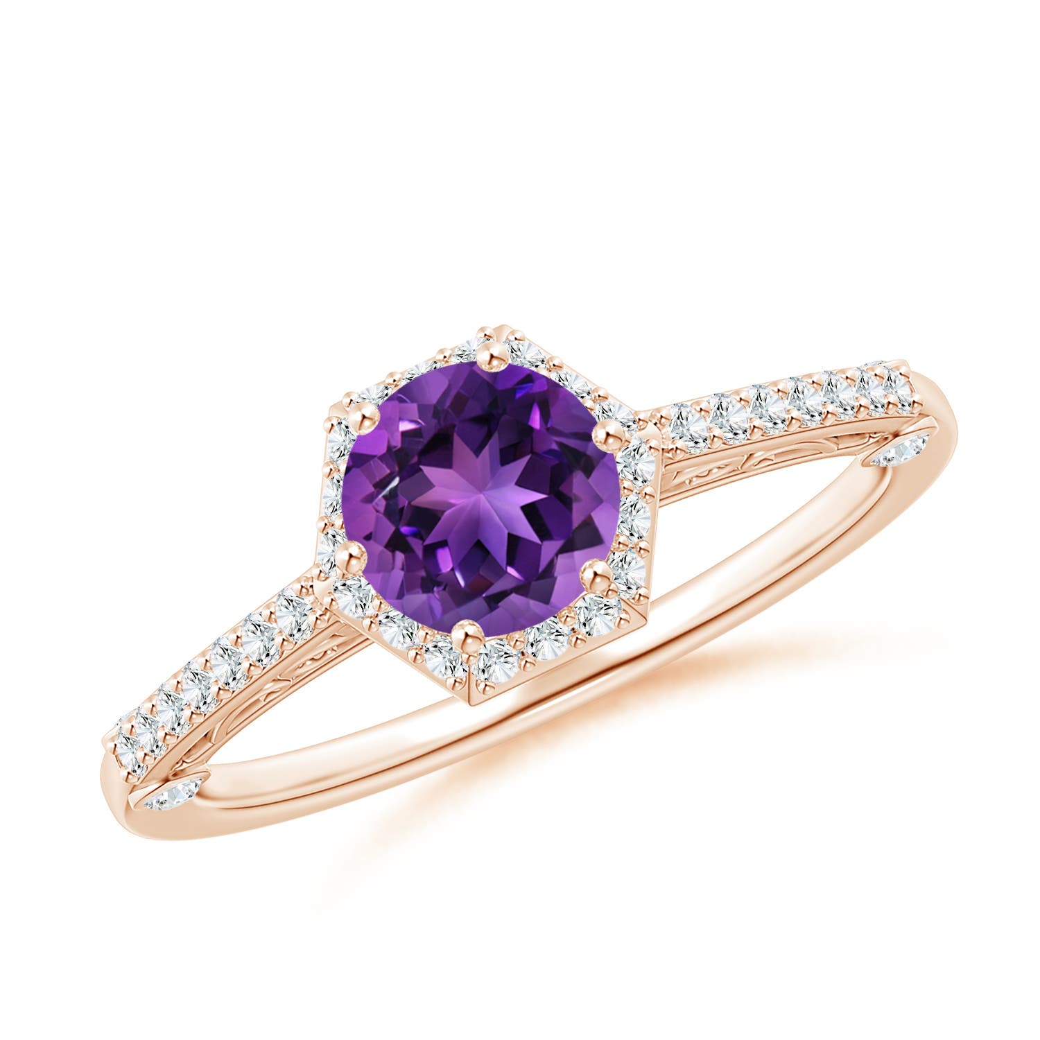 AAAA - Amethyst / 1.08 CT / 14 KT Rose Gold