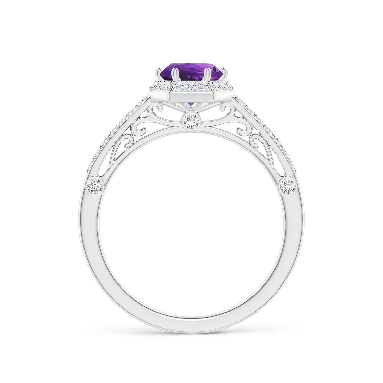 AAAA - Amethyst / 1.08 CT / 14 KT White Gold