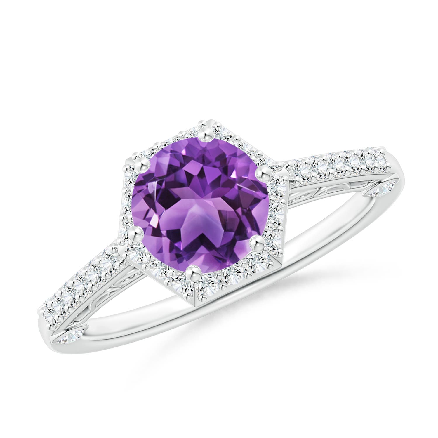 AA - Amethyst / 1.52 CT / 14 KT White Gold