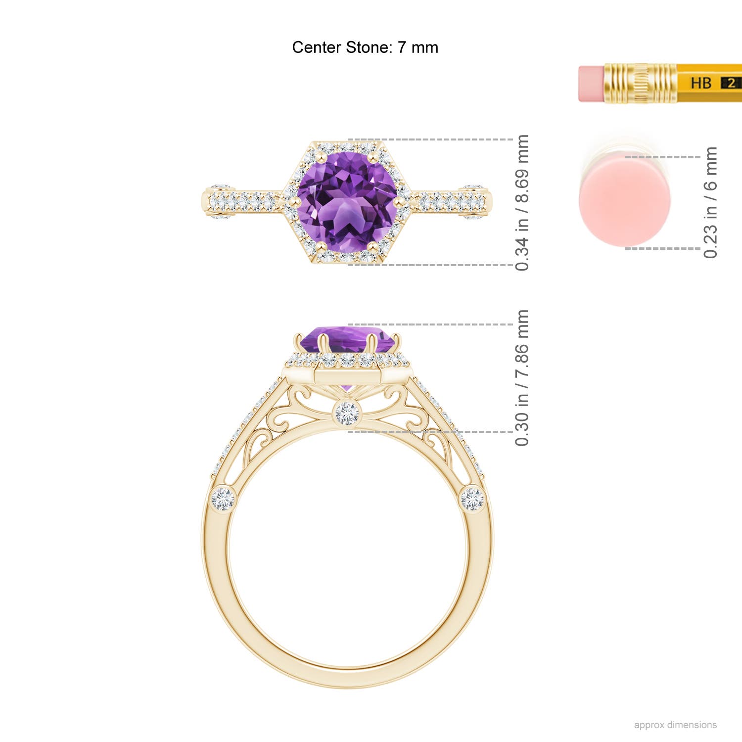 AA - Amethyst / 1.52 CT / 14 KT Yellow Gold