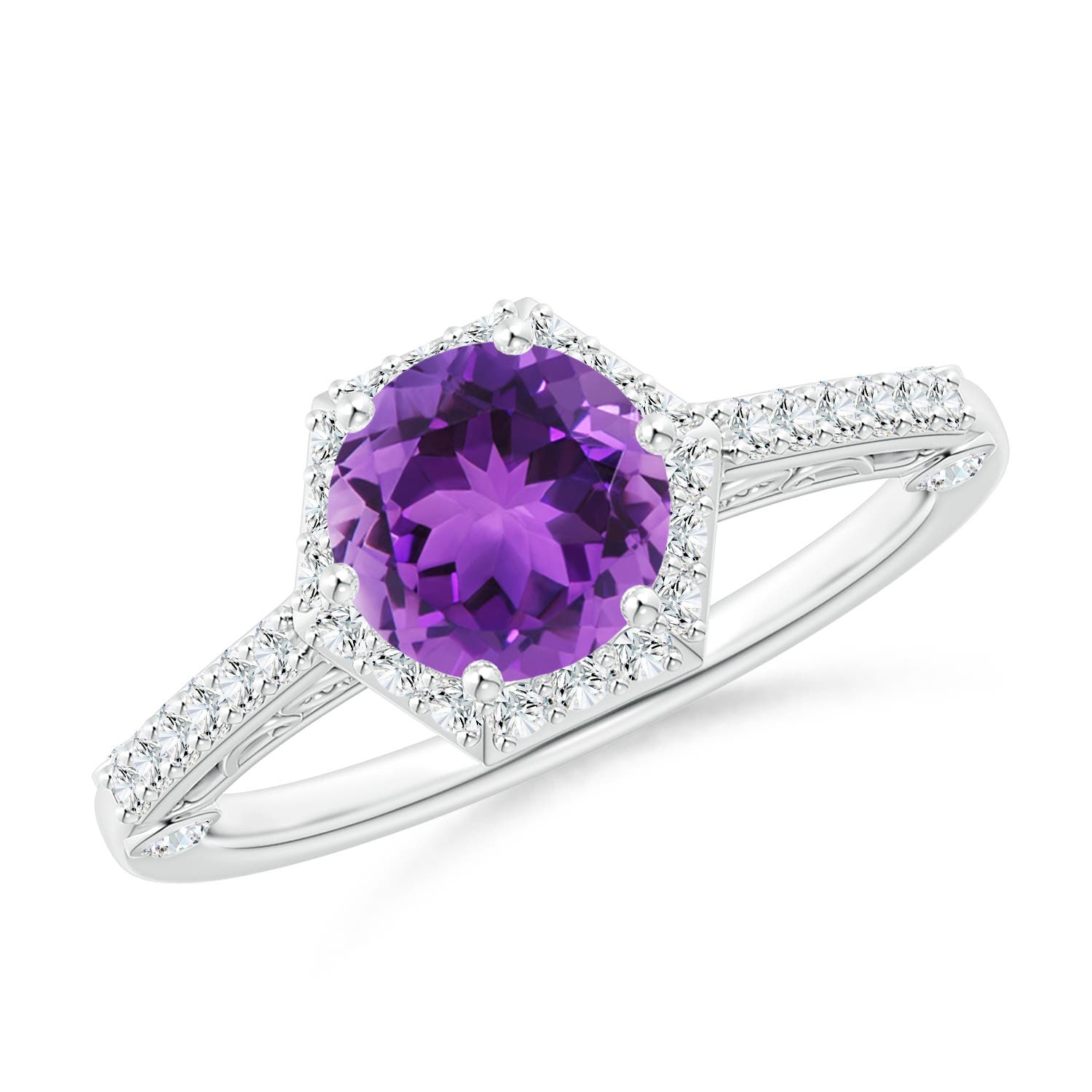 AAA - Amethyst / 1.52 CT / 14 KT White Gold