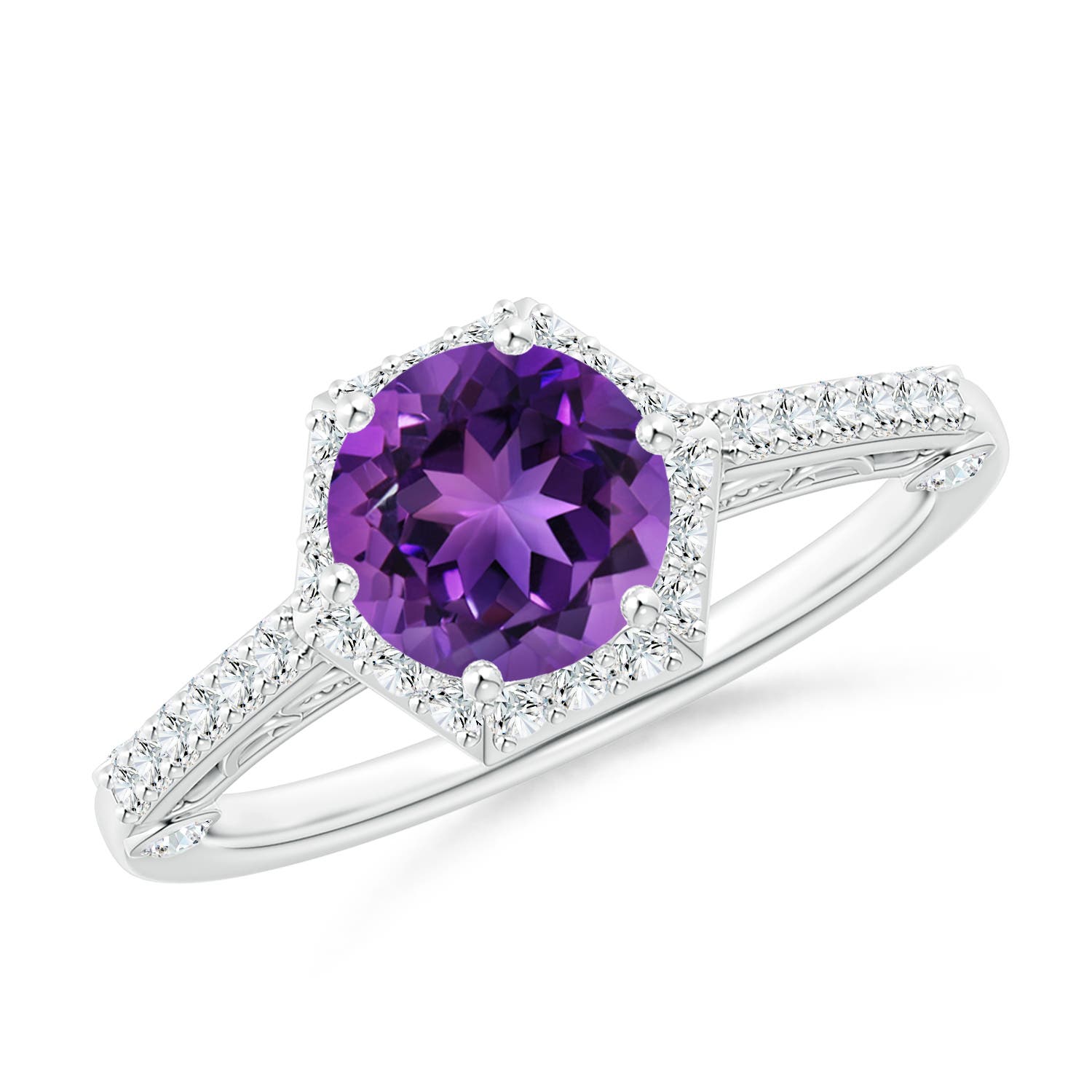 AAAA - Amethyst / 1.52 CT / 14 KT White Gold