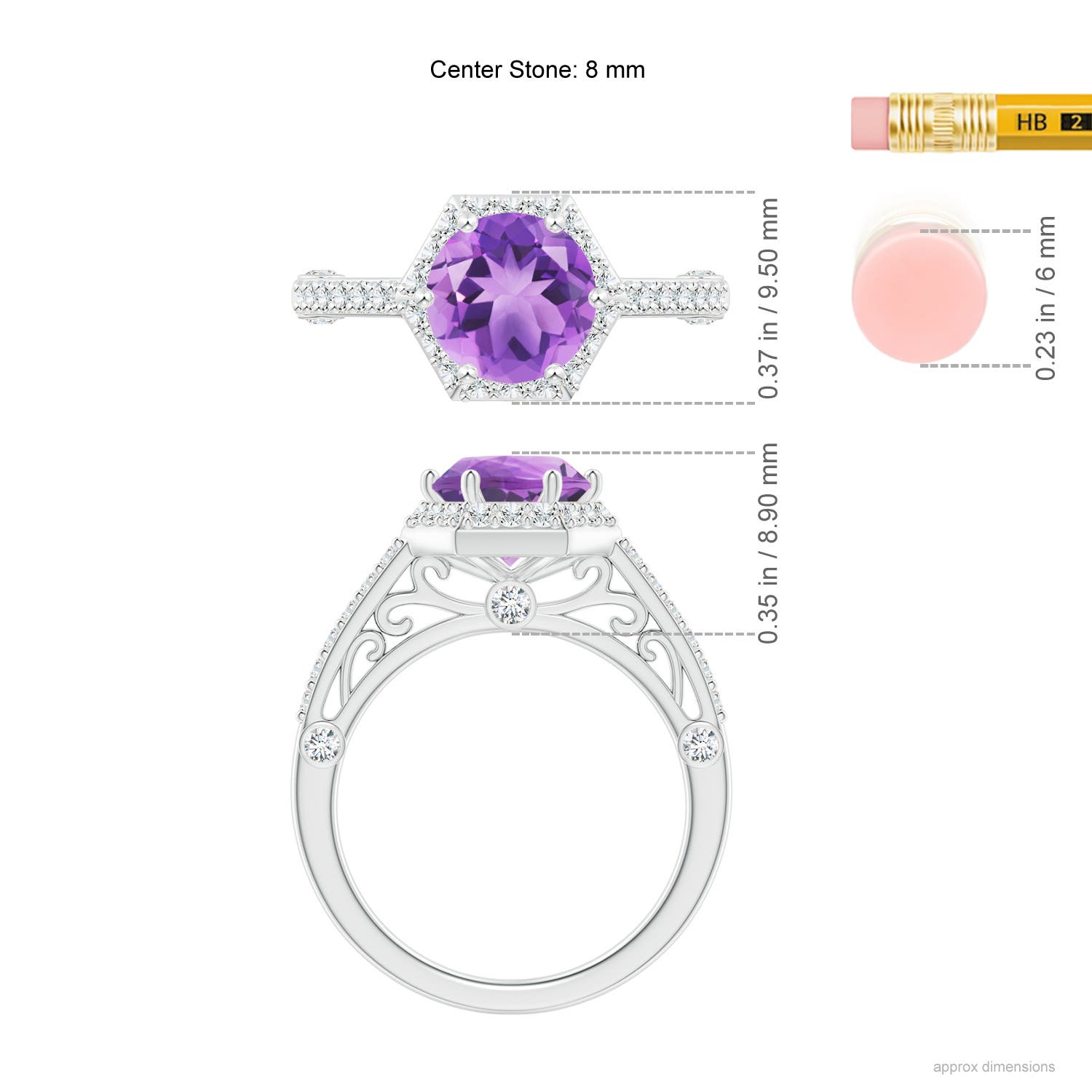 A - Amethyst / 2.14 CT / 14 KT White Gold