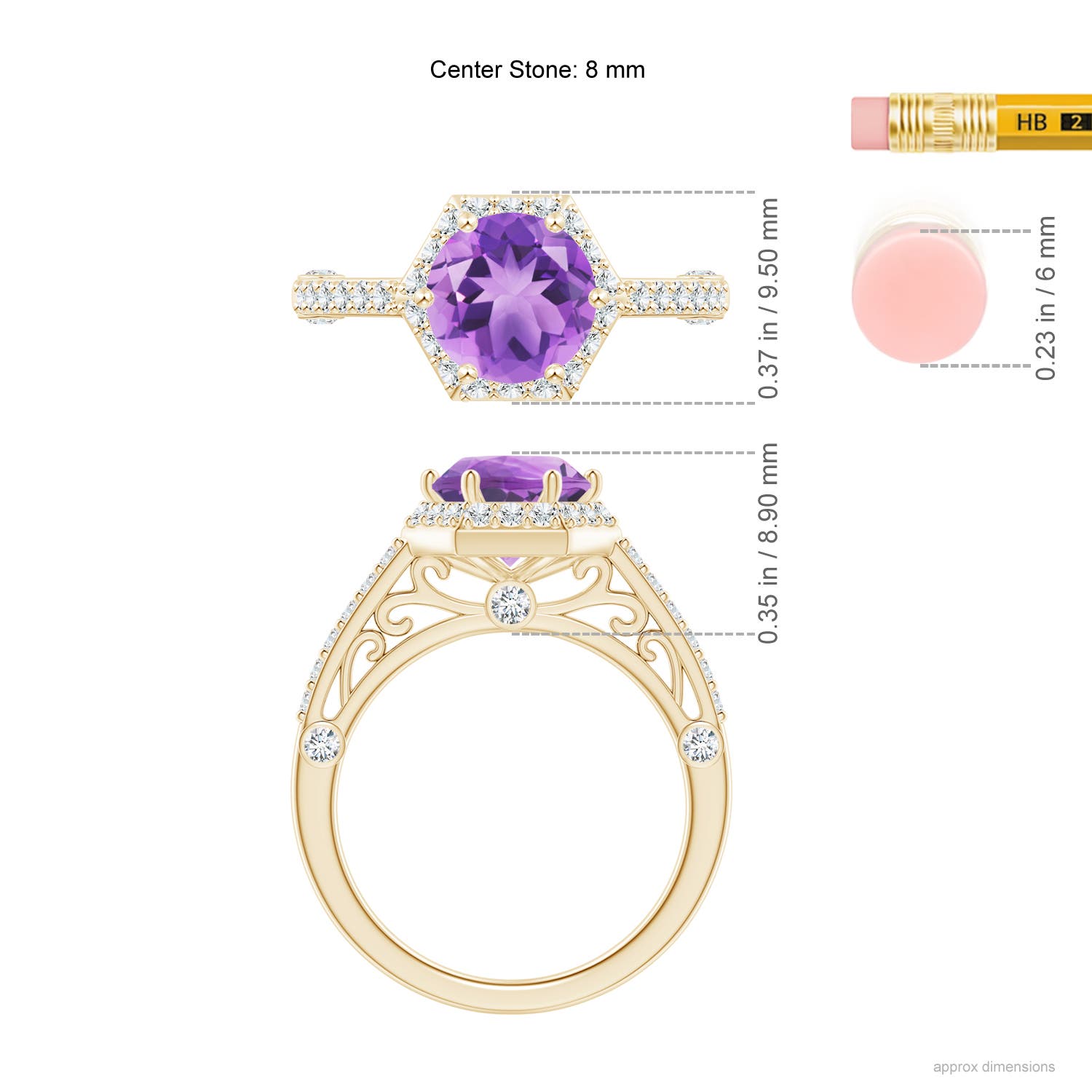 A - Amethyst / 2.14 CT / 14 KT Yellow Gold