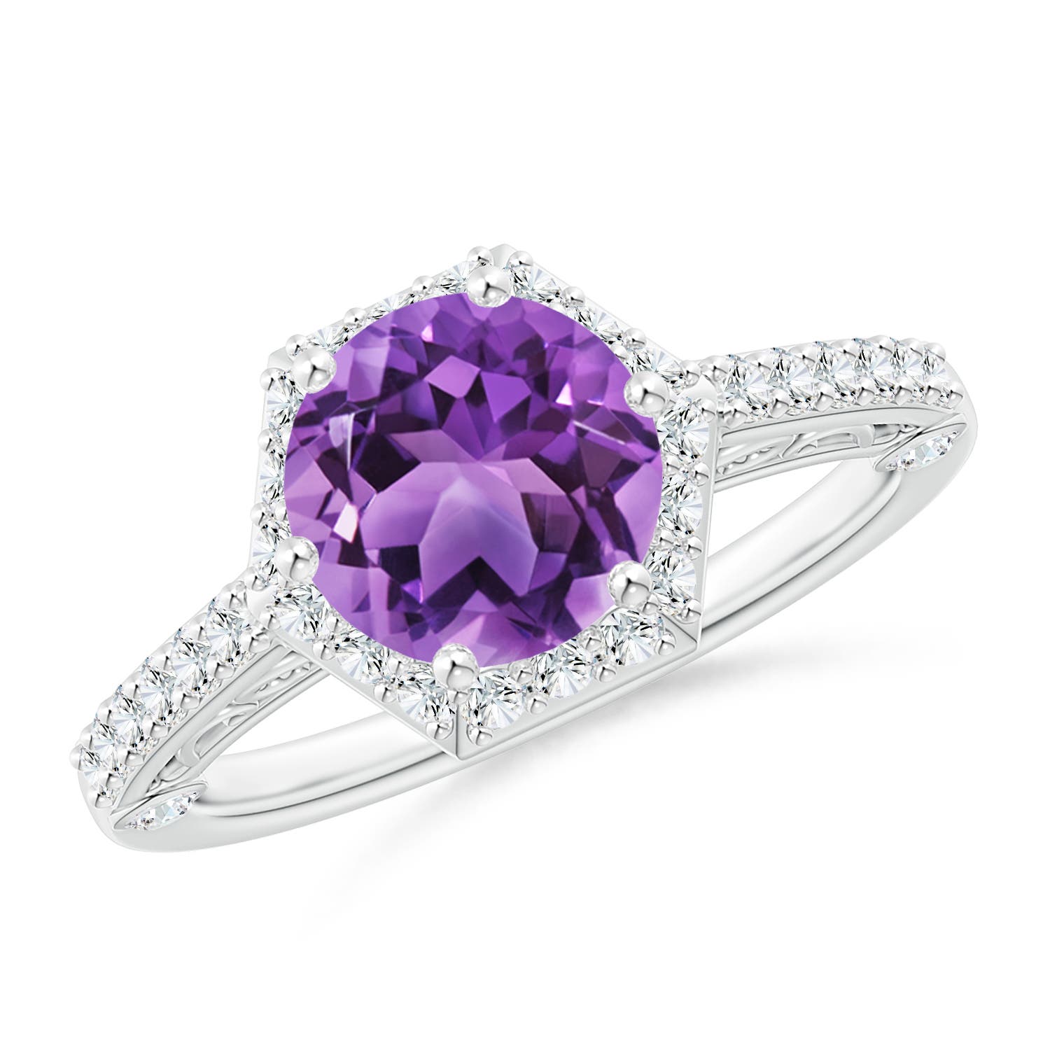 AA - Amethyst / 2.14 CT / 14 KT White Gold