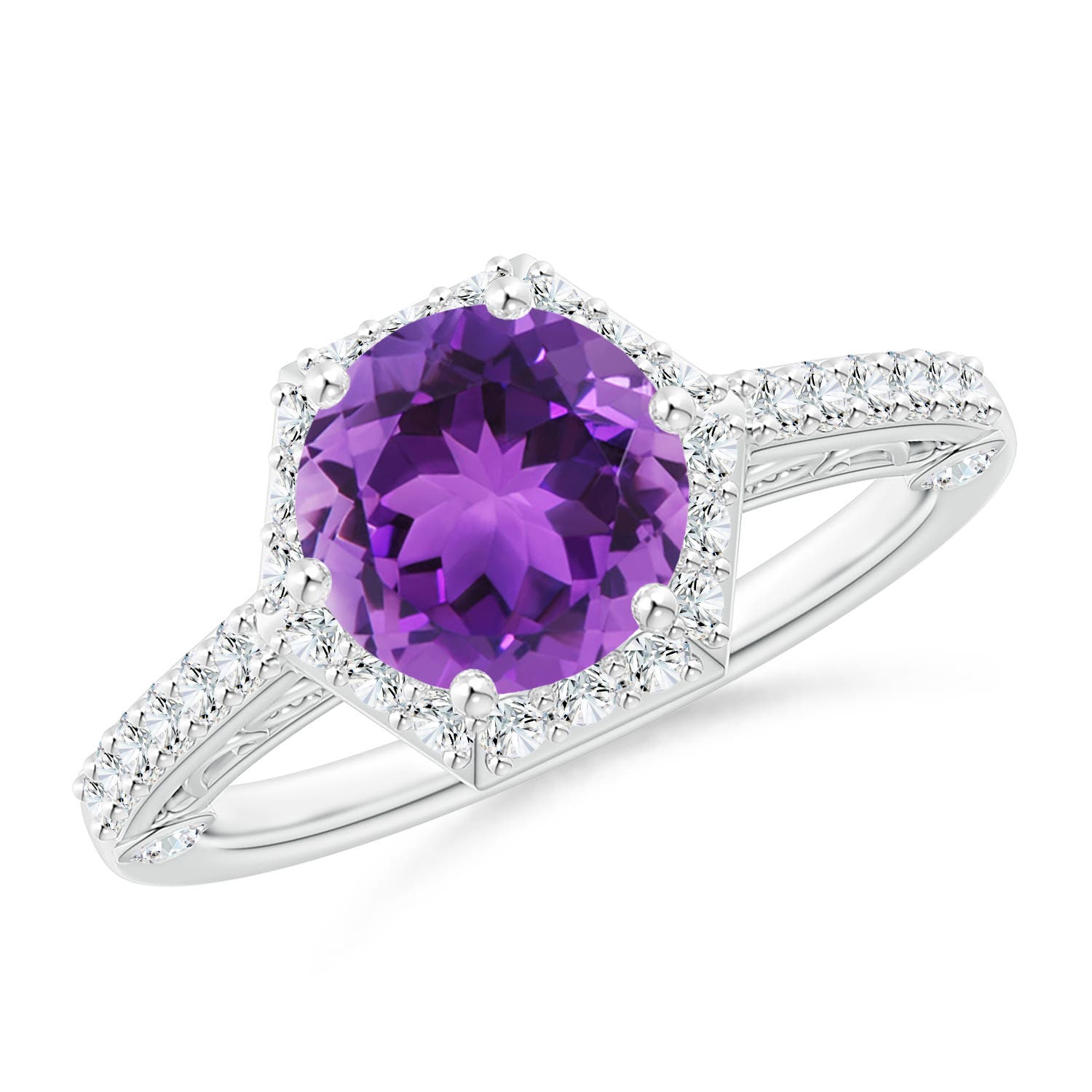 AAA - Amethyst / 2.14 CT / 14 KT White Gold