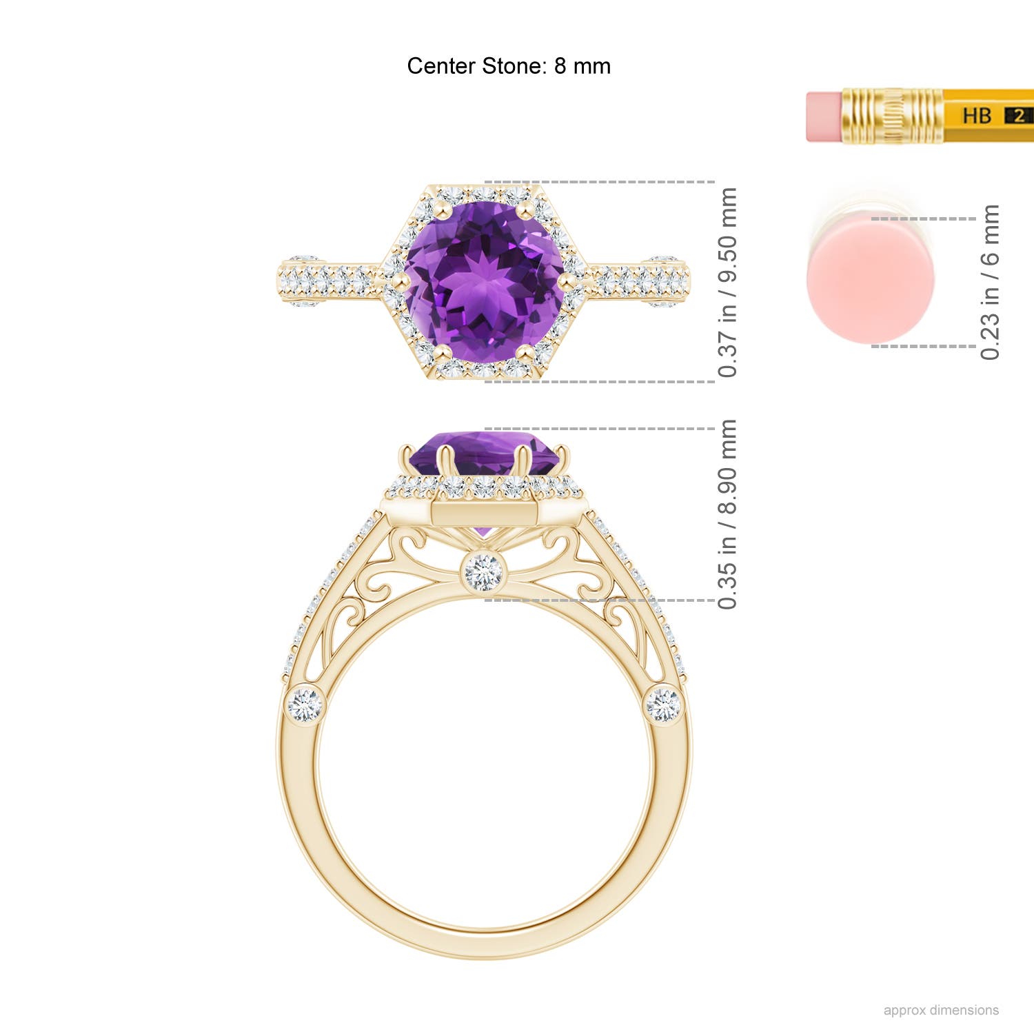 AAA - Amethyst / 2.14 CT / 14 KT Yellow Gold