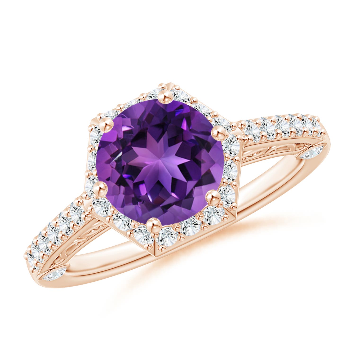 AAAA - Amethyst / 2.14 CT / 14 KT Rose Gold