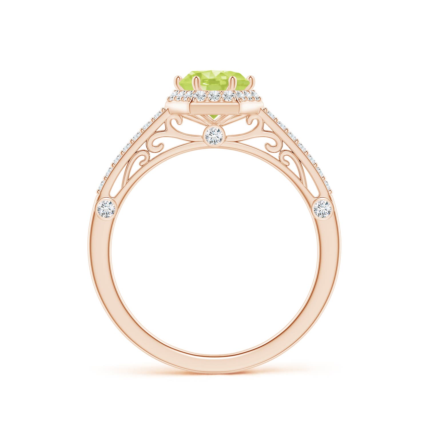 A - Peridot / 1.23 CT / 14 KT Rose Gold