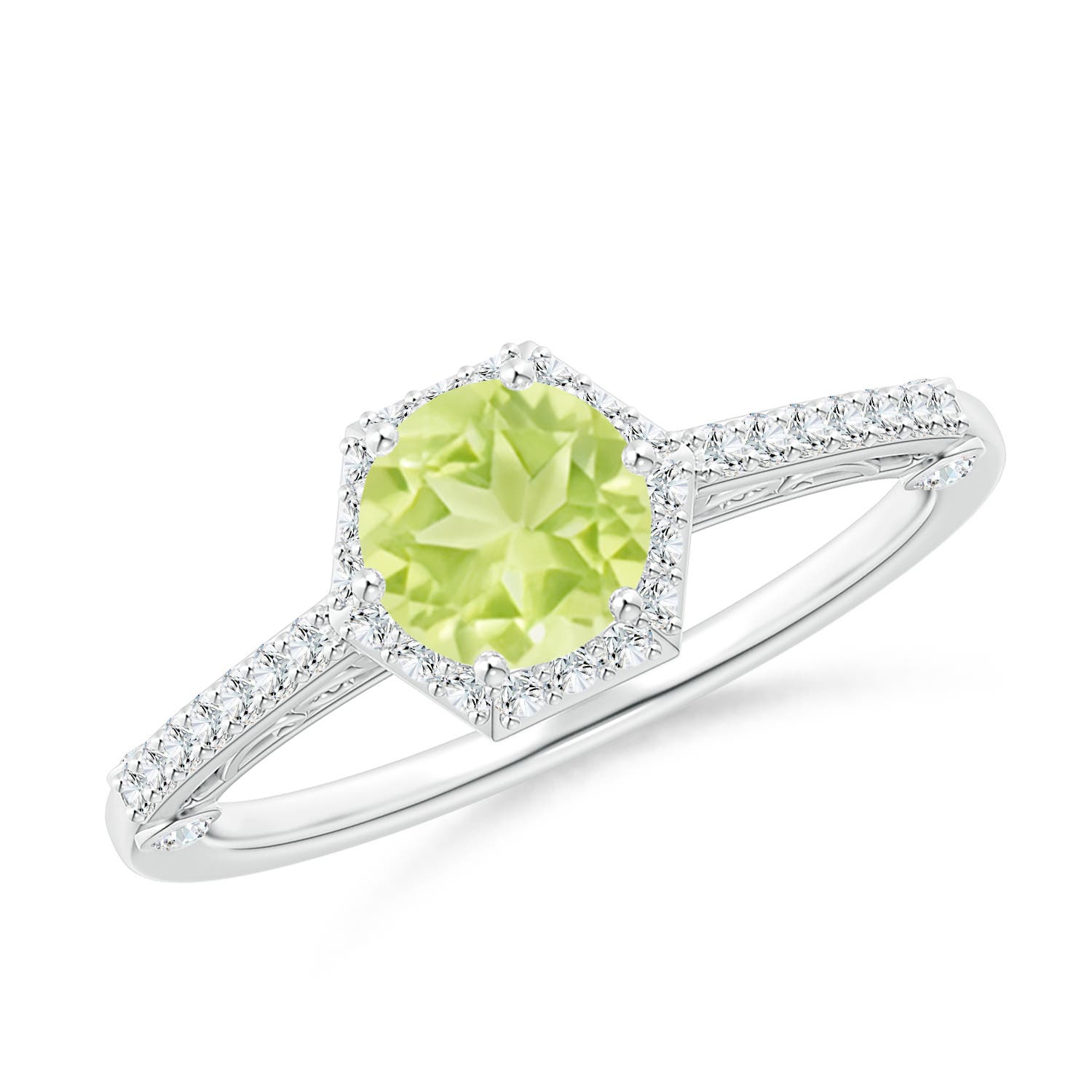 A - Peridot / 1.23 CT / 14 KT White Gold