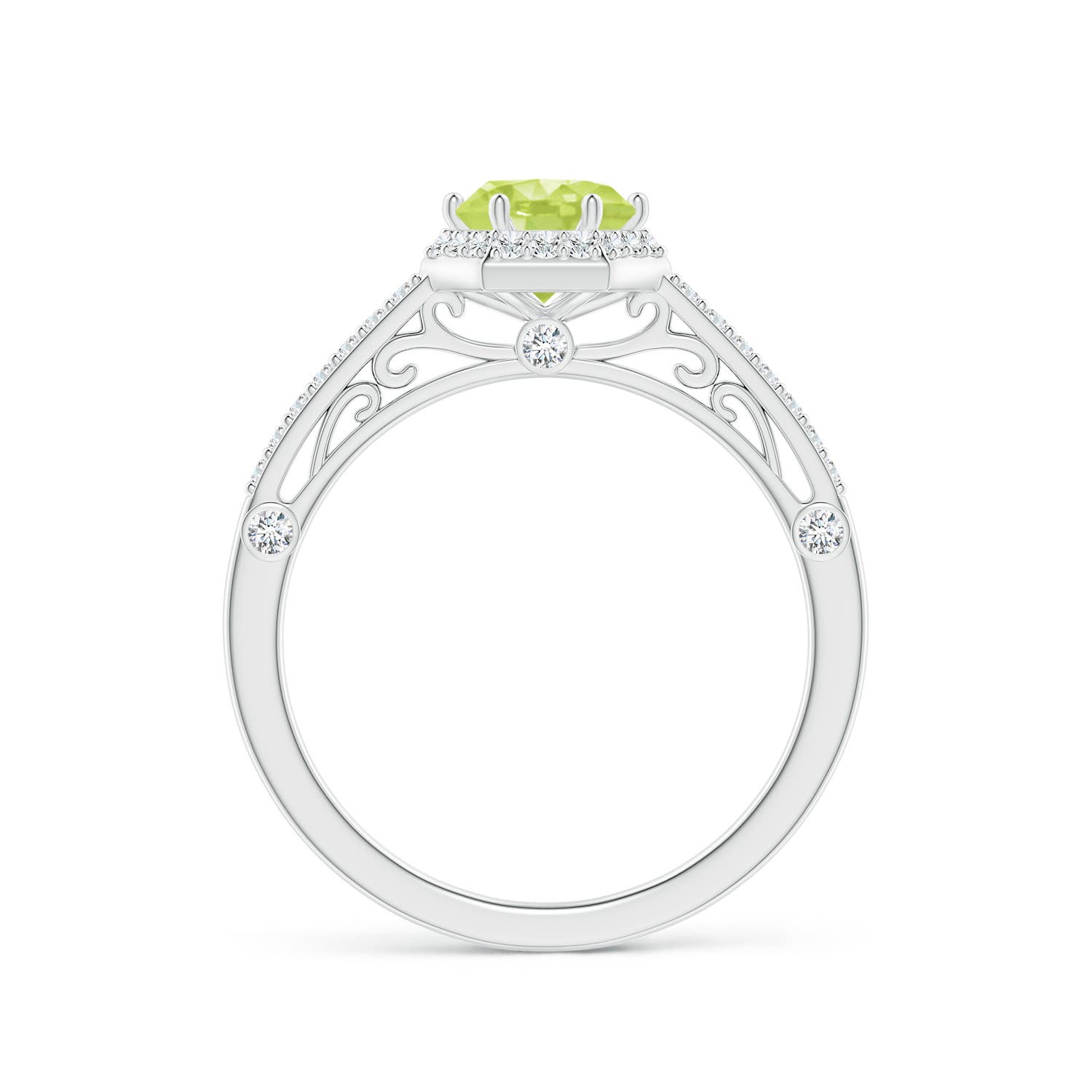 A - Peridot / 1.23 CT / 14 KT White Gold