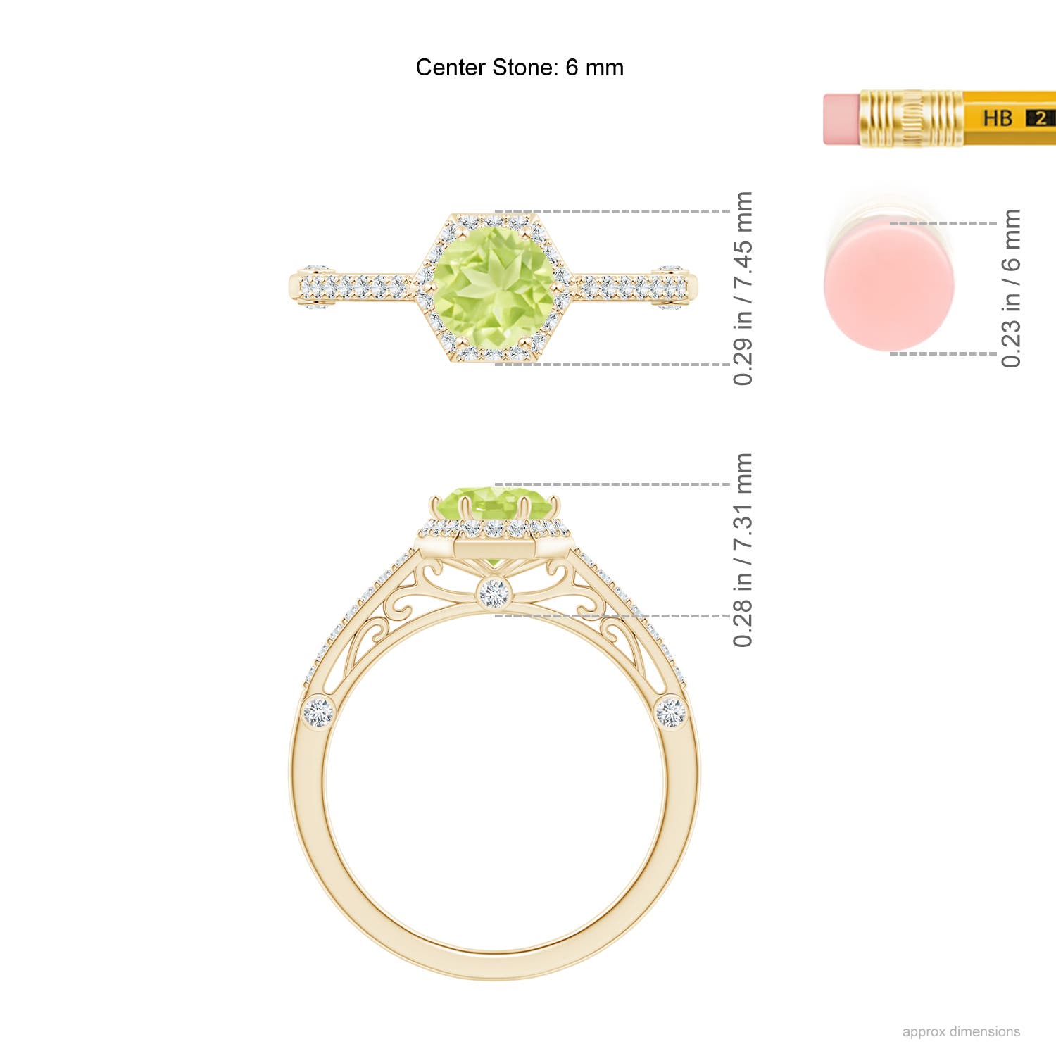 A - Peridot / 1.23 CT / 14 KT Yellow Gold