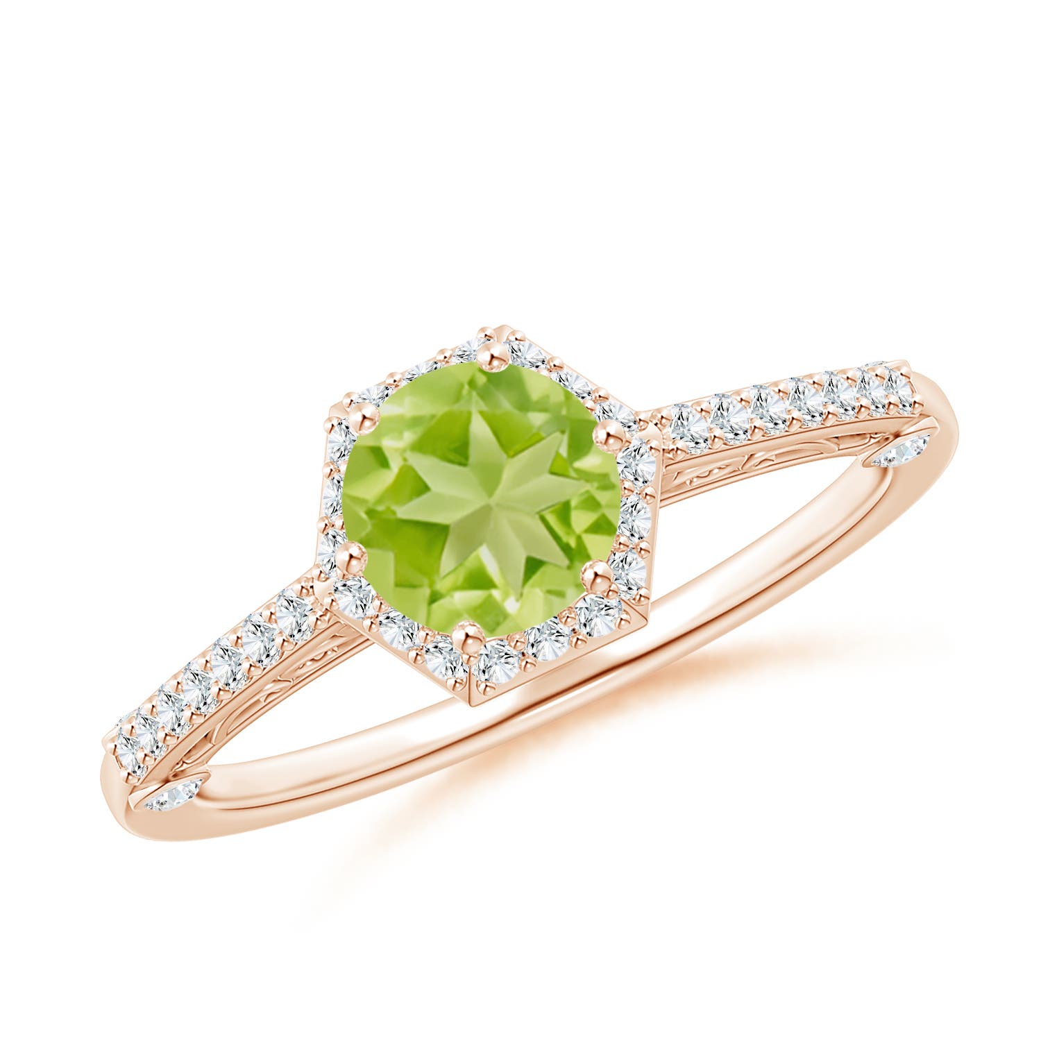 AA - Peridot / 1.23 CT / 14 KT Rose Gold