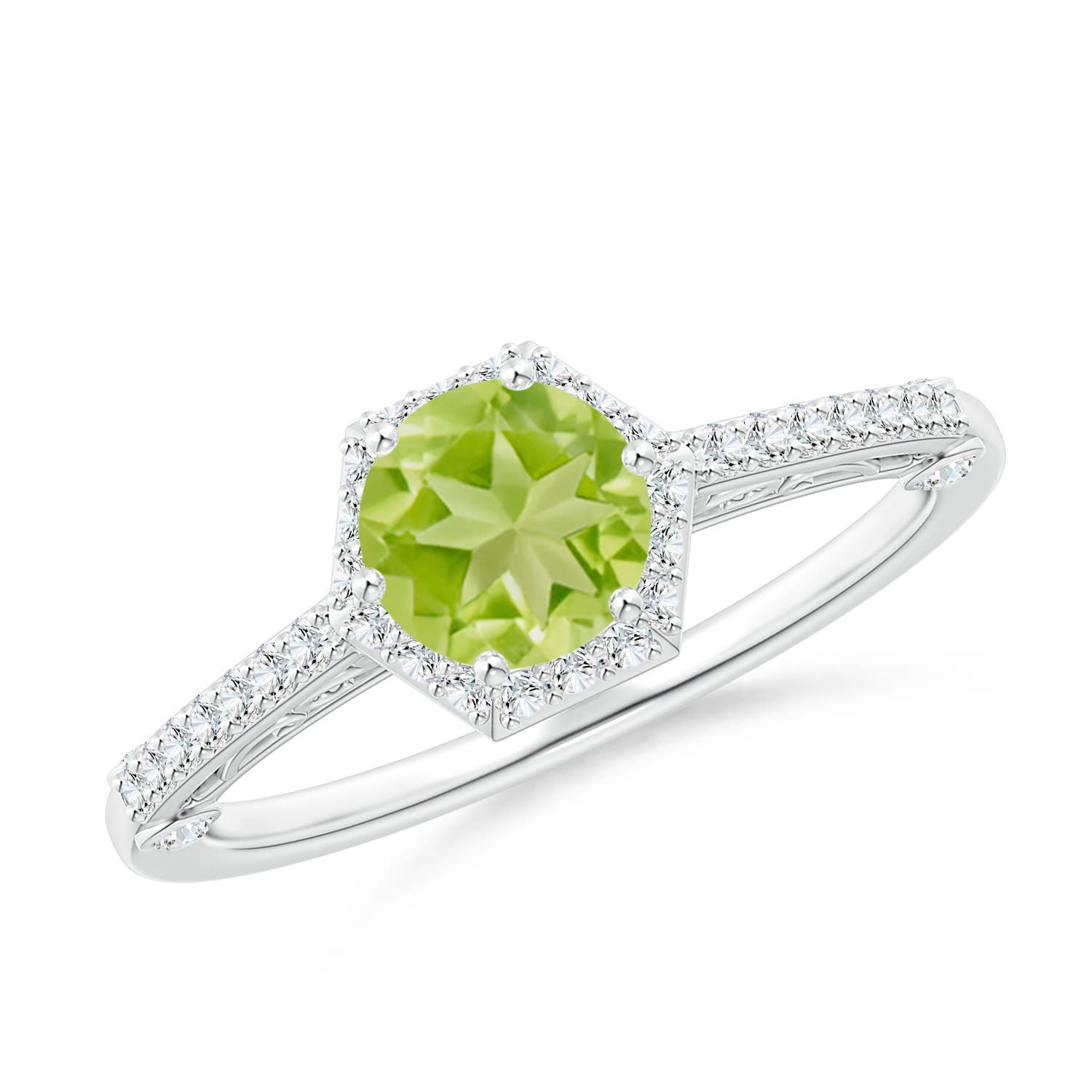 AA - Peridot / 1.23 CT / 14 KT White Gold