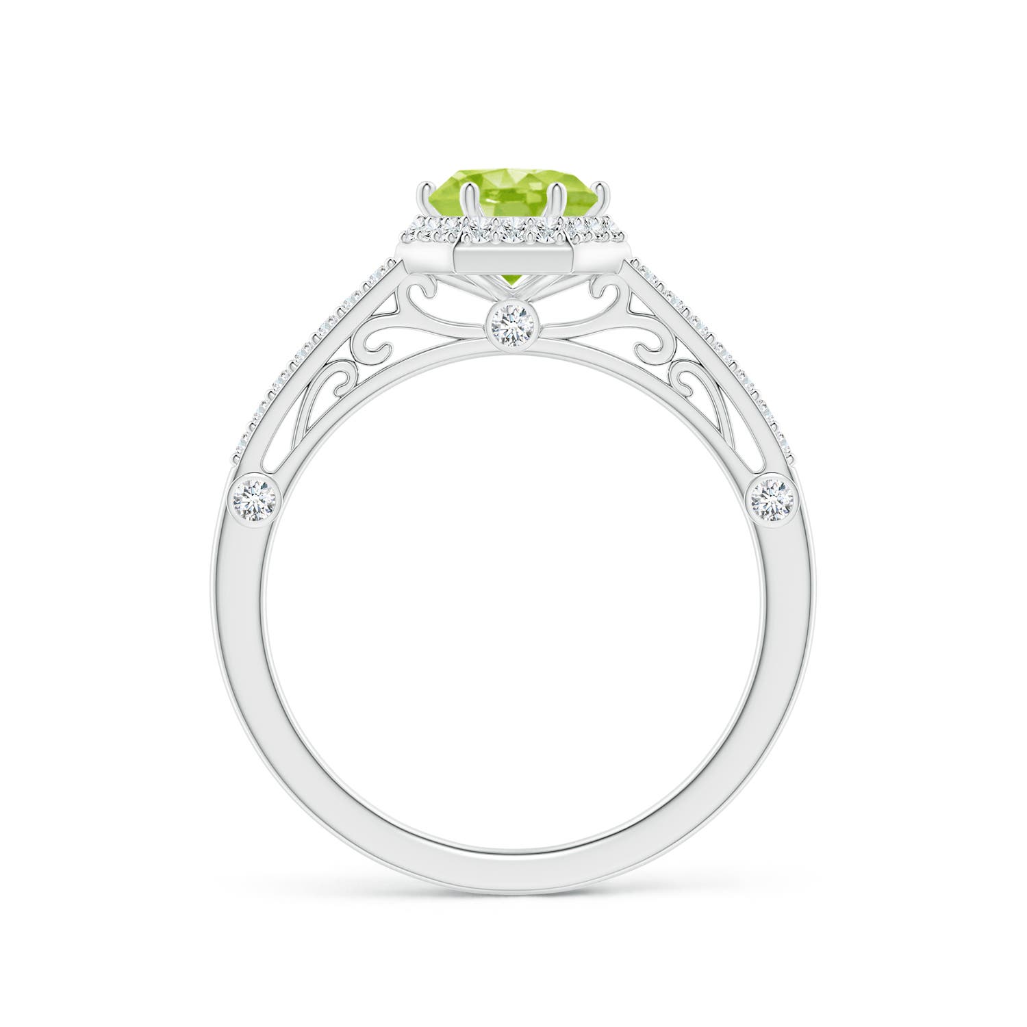 AA - Peridot / 1.23 CT / 14 KT White Gold