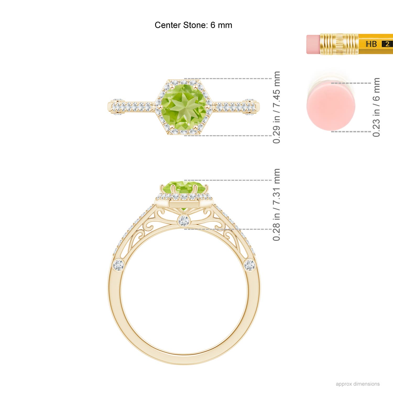 AA - Peridot / 1.23 CT / 14 KT Yellow Gold