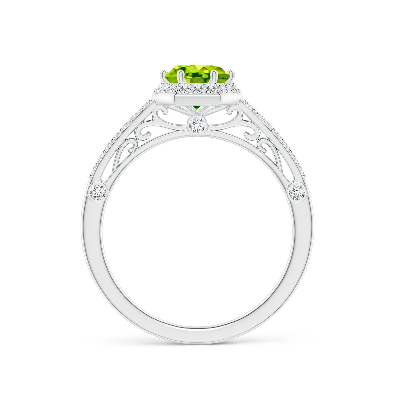 AAA - Peridot / 1.23 CT / 14 KT White Gold