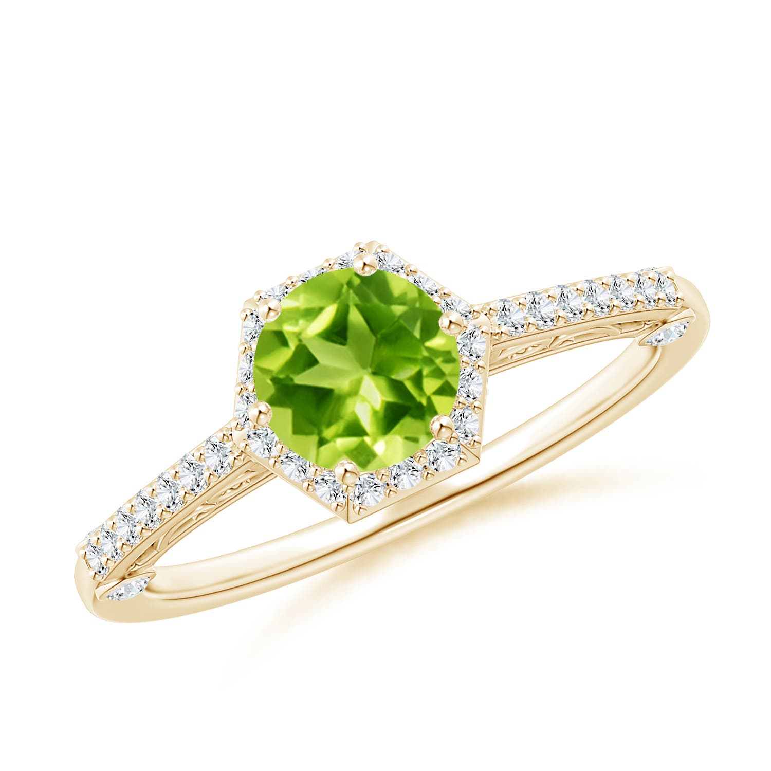 AAA - Peridot / 1.23 CT / 14 KT Yellow Gold