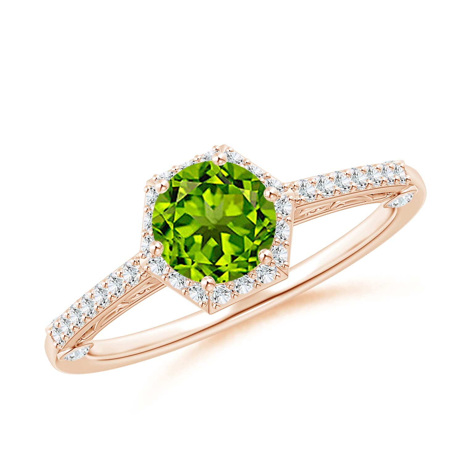 AAAA - Peridot / 1.23 CT / 14 KT Rose Gold