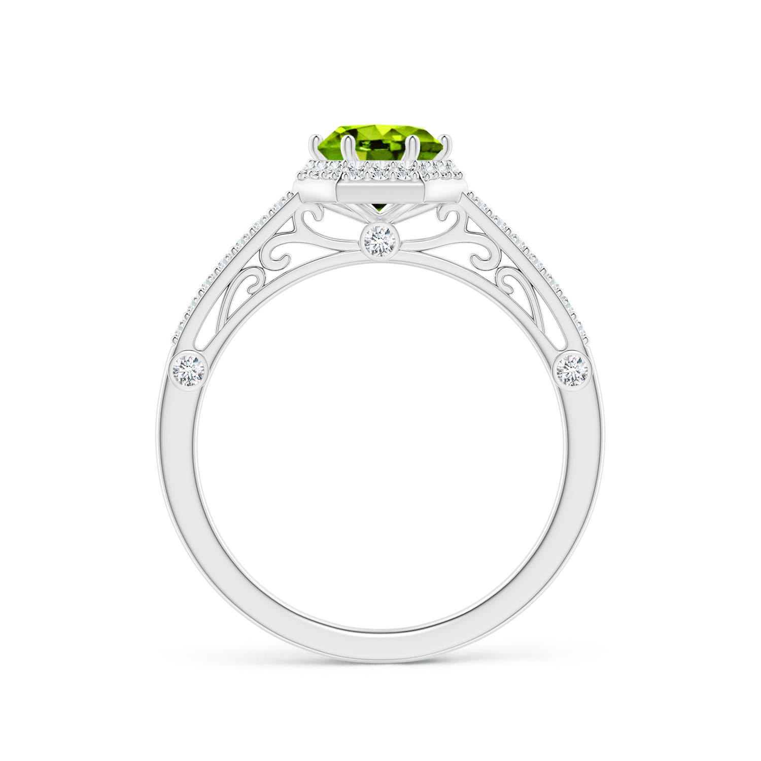 AAAA - Peridot / 1.23 CT / 14 KT White Gold